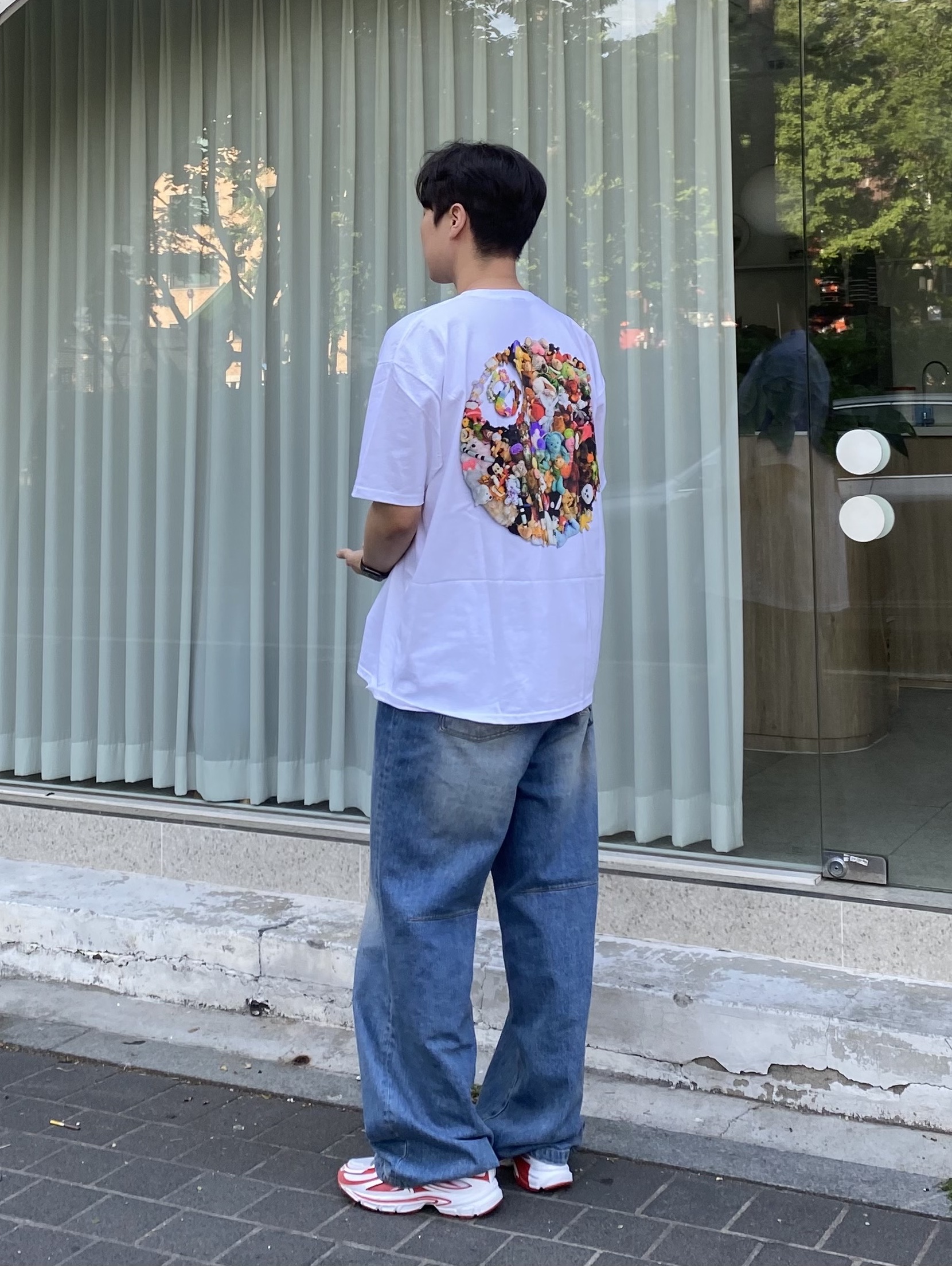Stussy Plush T-Shirt White, Reebok x Kanghyuk Premier Road Modern White Red  착용 스타일 - 3