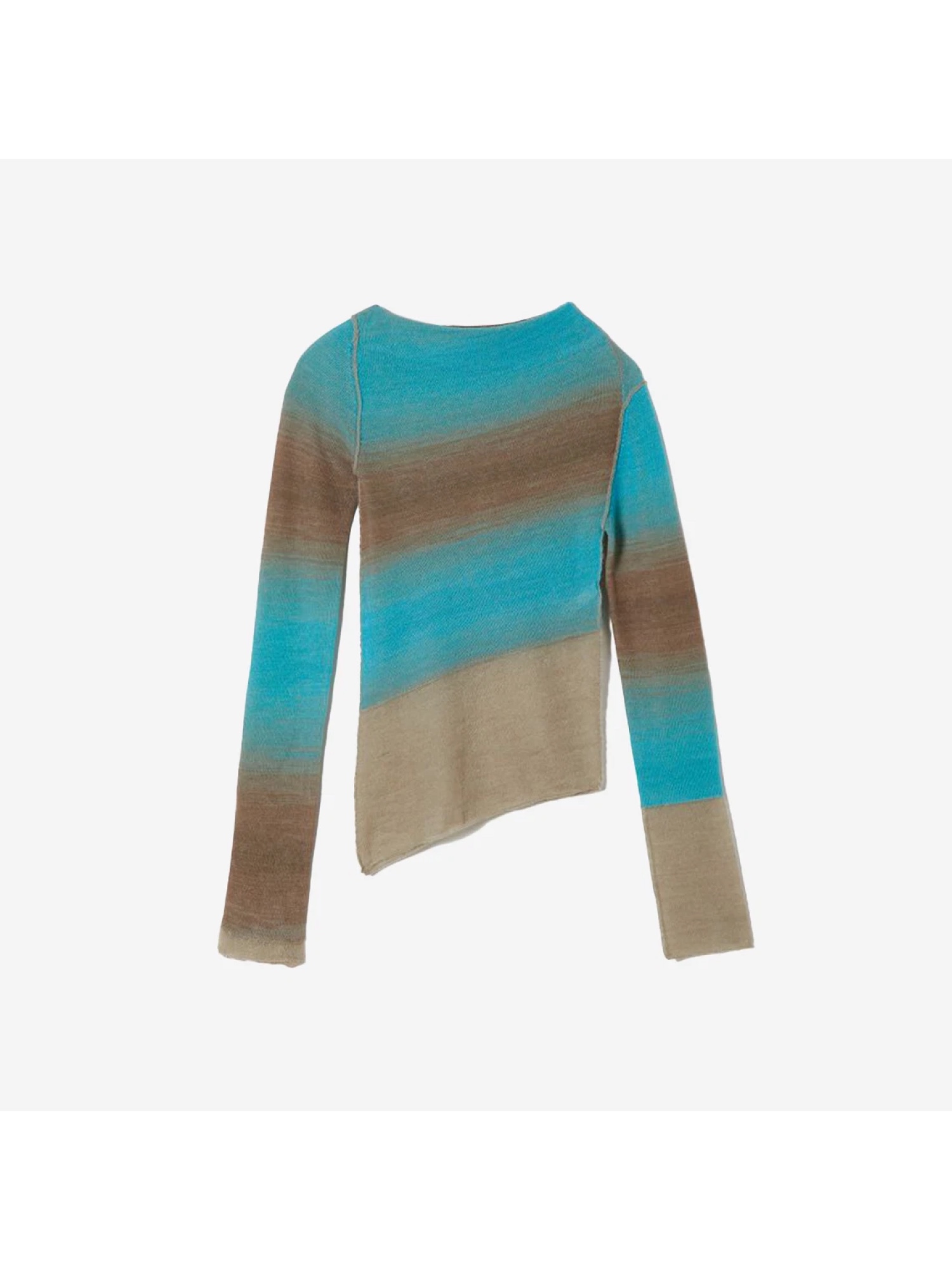 Perverze Women Archive Knit Cardigan White, Perverze Women Double Face Knit Tops Blue 착용 스타일 - 6