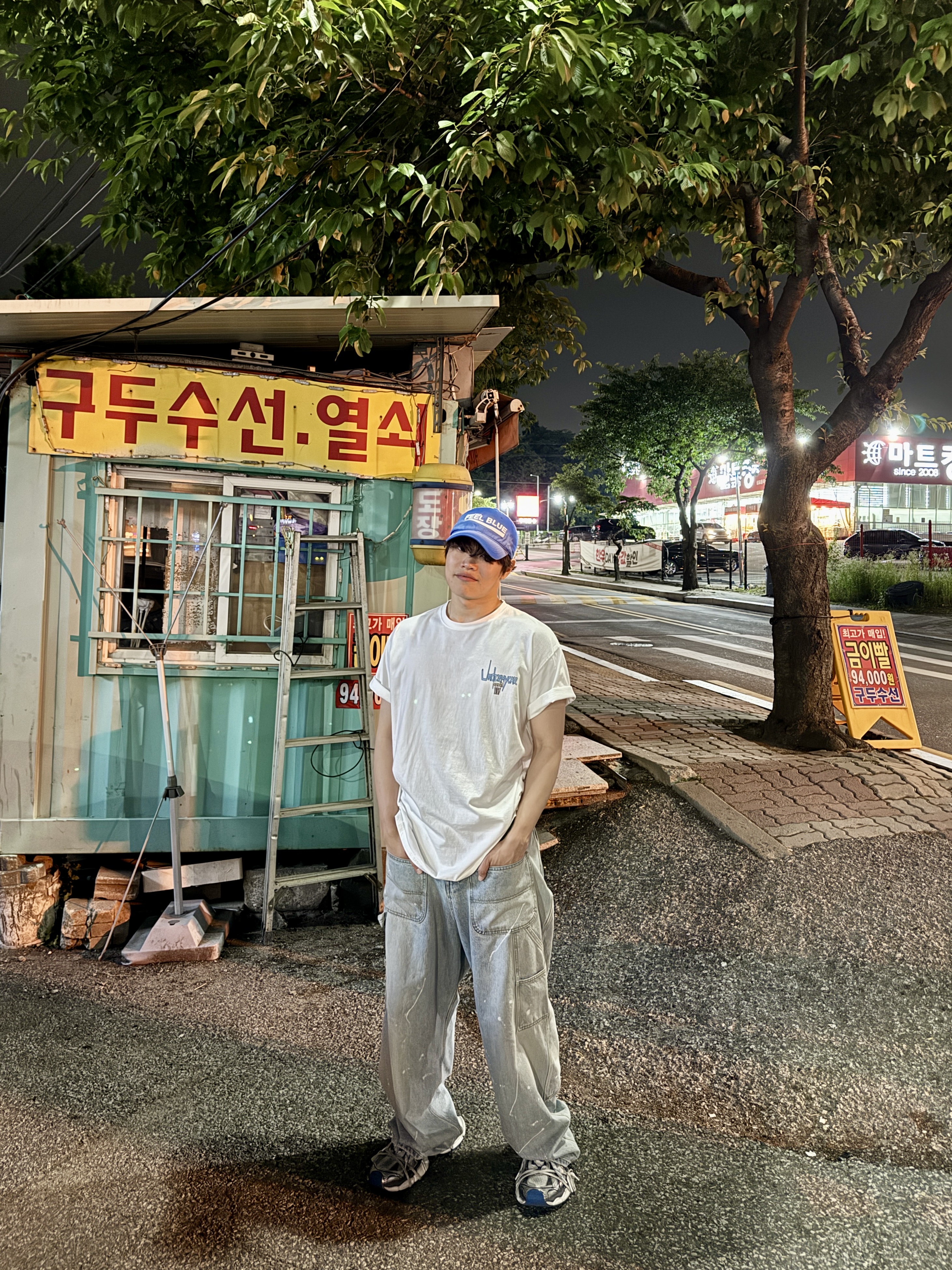 Project G/R Backward Carpenter Pants Blue, Balenciaga 3XL Sneakers Grey White Blue 착용 스타일 - 1