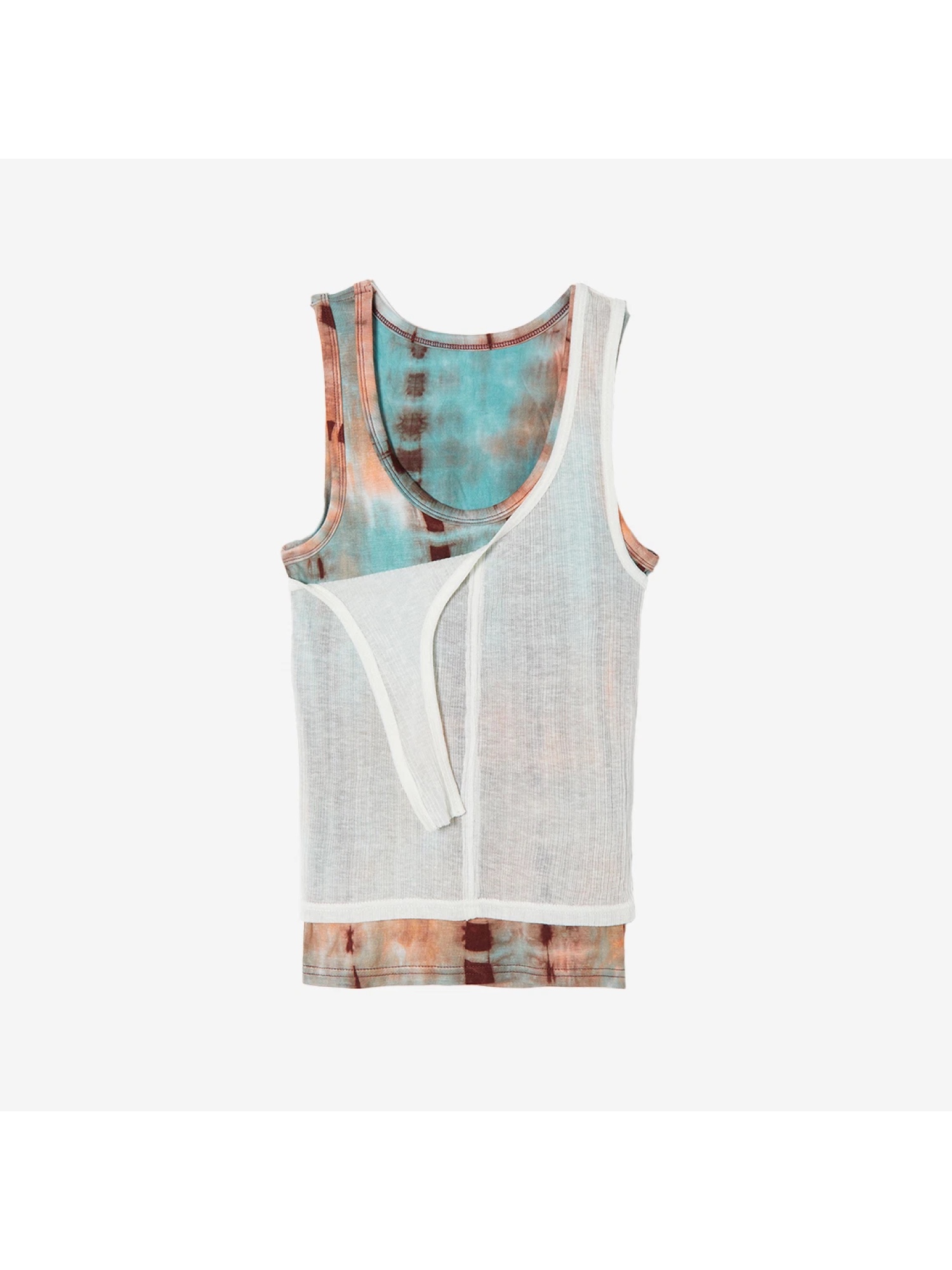 Perverze Women Archive Knit Cardigan White, Perverze Women Double Face Knit Tops Blue 착용 스타일 - 7