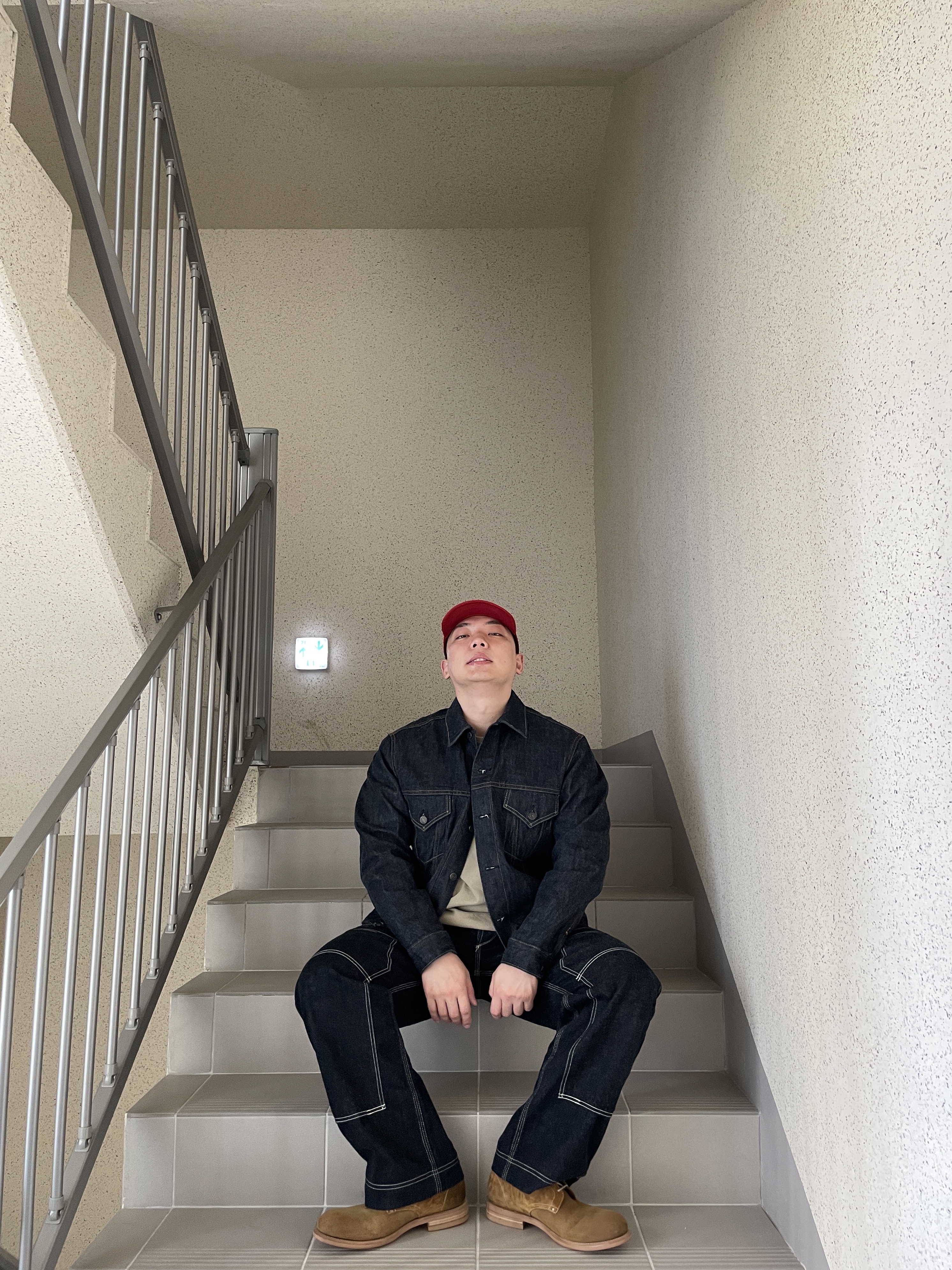 The Real McCoy's Logo Baseball Cap Red 착용 스타일 - 4