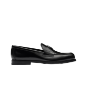 Prada Brushed Leather Loafers Black