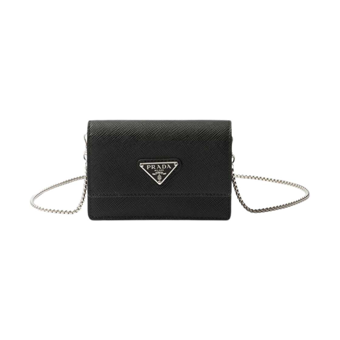 프라다 사피아노 레더 카드 홀더 숄더 스트랩 블랙 | Prada | KREAM