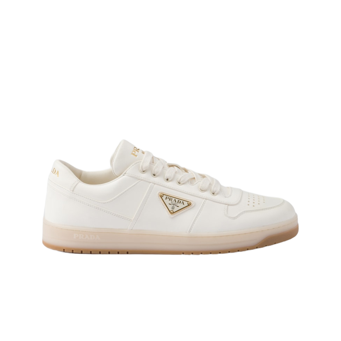 Prada Downtown Nappa Leather Sneakers Ivory 상세 이미지 1