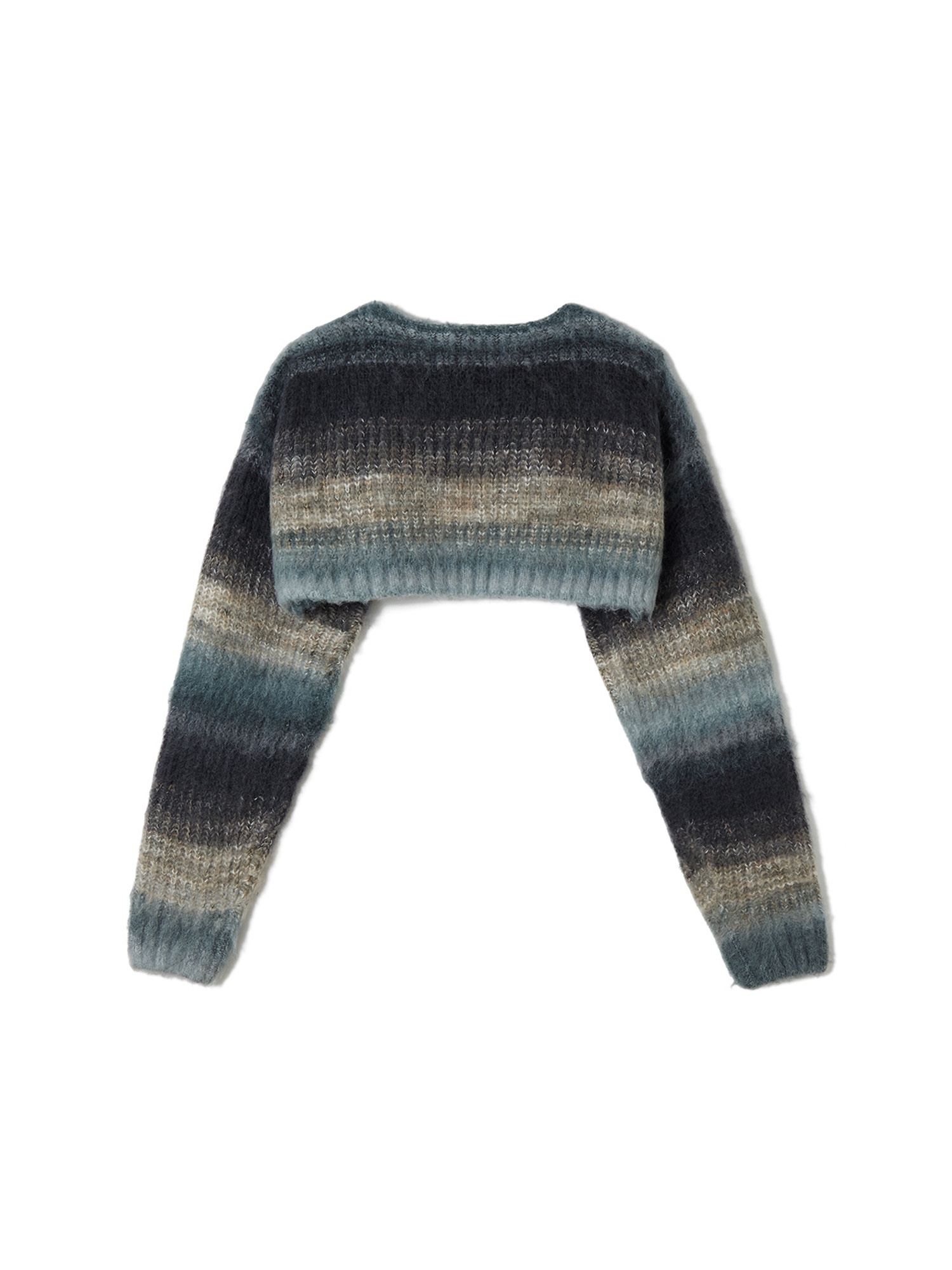 Perverze Women Archive Knit Cardigan White, Perverze Women Double Face Knit Tops Blue 착용 스타일 - 4