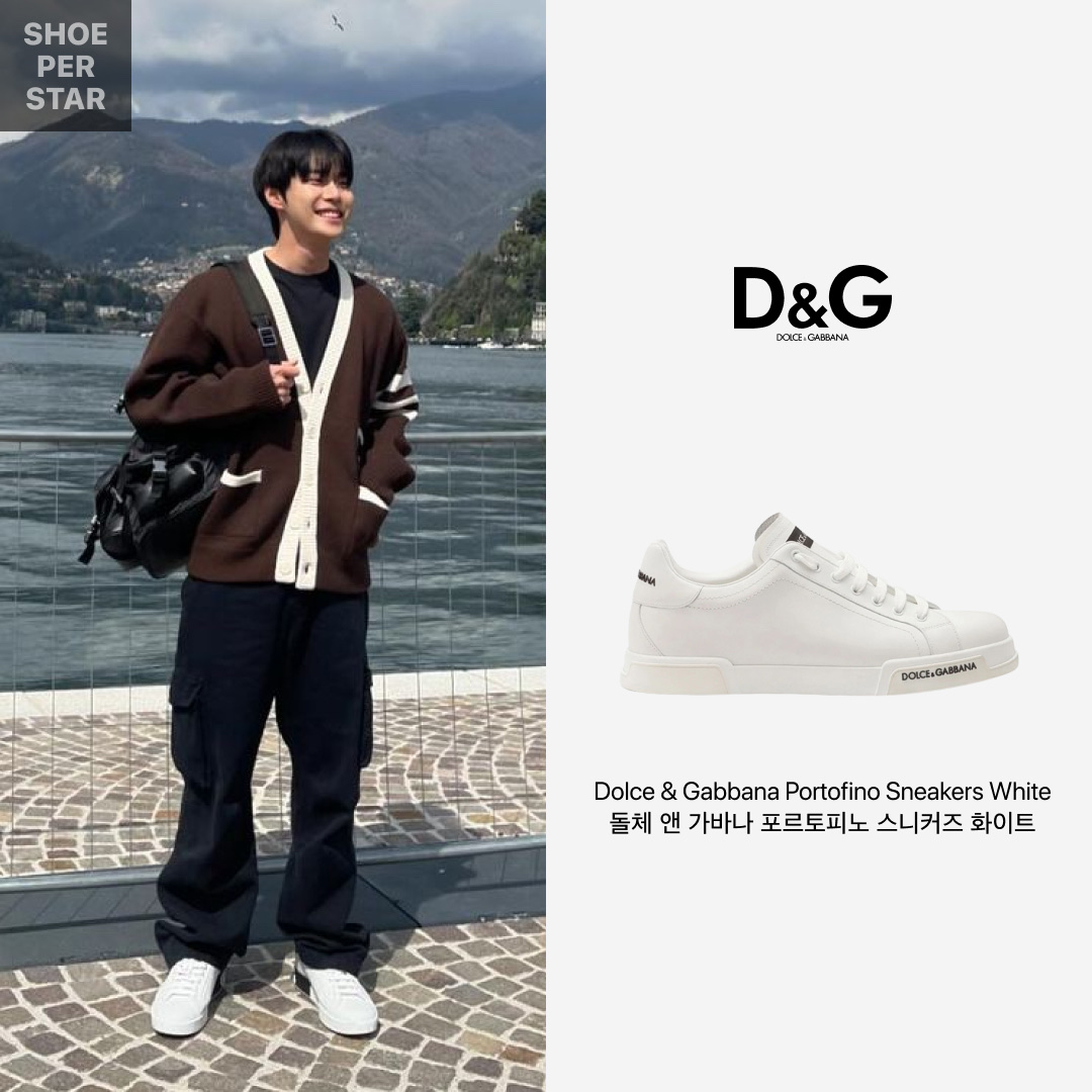 Dolce & Gabbana Calfskin Nappa Portofino Sneakers White 착용 스타일 - 1