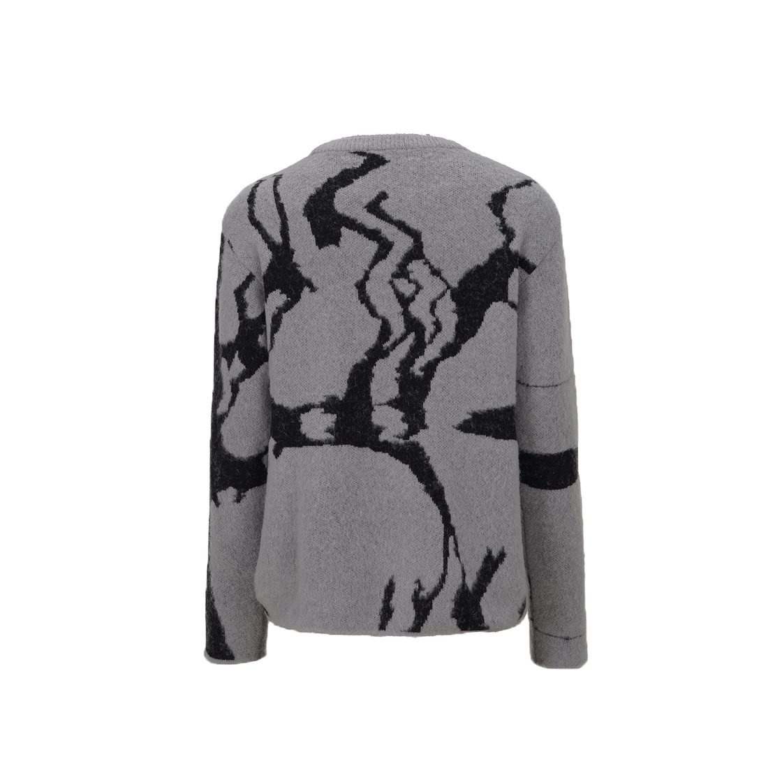 코스트퍼킬로 크랙 그래픽 자카드 앙고라 니트 그레이(Cost per Kilo Cracked Graphic Jacquard Angora Knit Grey) - 2