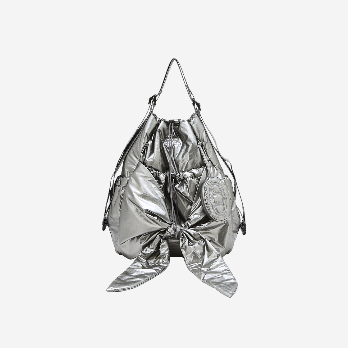 아떼 바네사브루노 르봉 백팩 & 숄더백 라지 글로시 그레이(Athe Vanessabruno Ruban Backpack And Shoulder Bag Large Glossy Grey) - 2