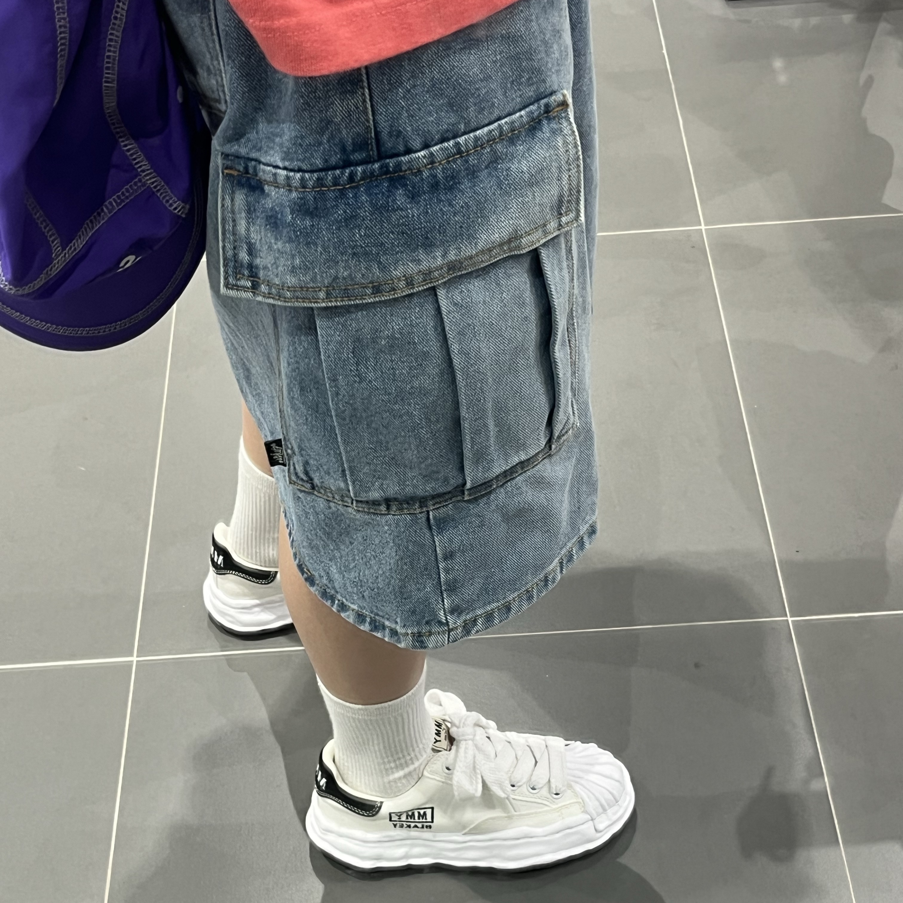 Maison Mihara Yasuhiro Blakey OG Sole Canvas Low-top Sneakers White, Supreme Reflective Stitch Camp Cap Purple - 23SS 착용 스타일
