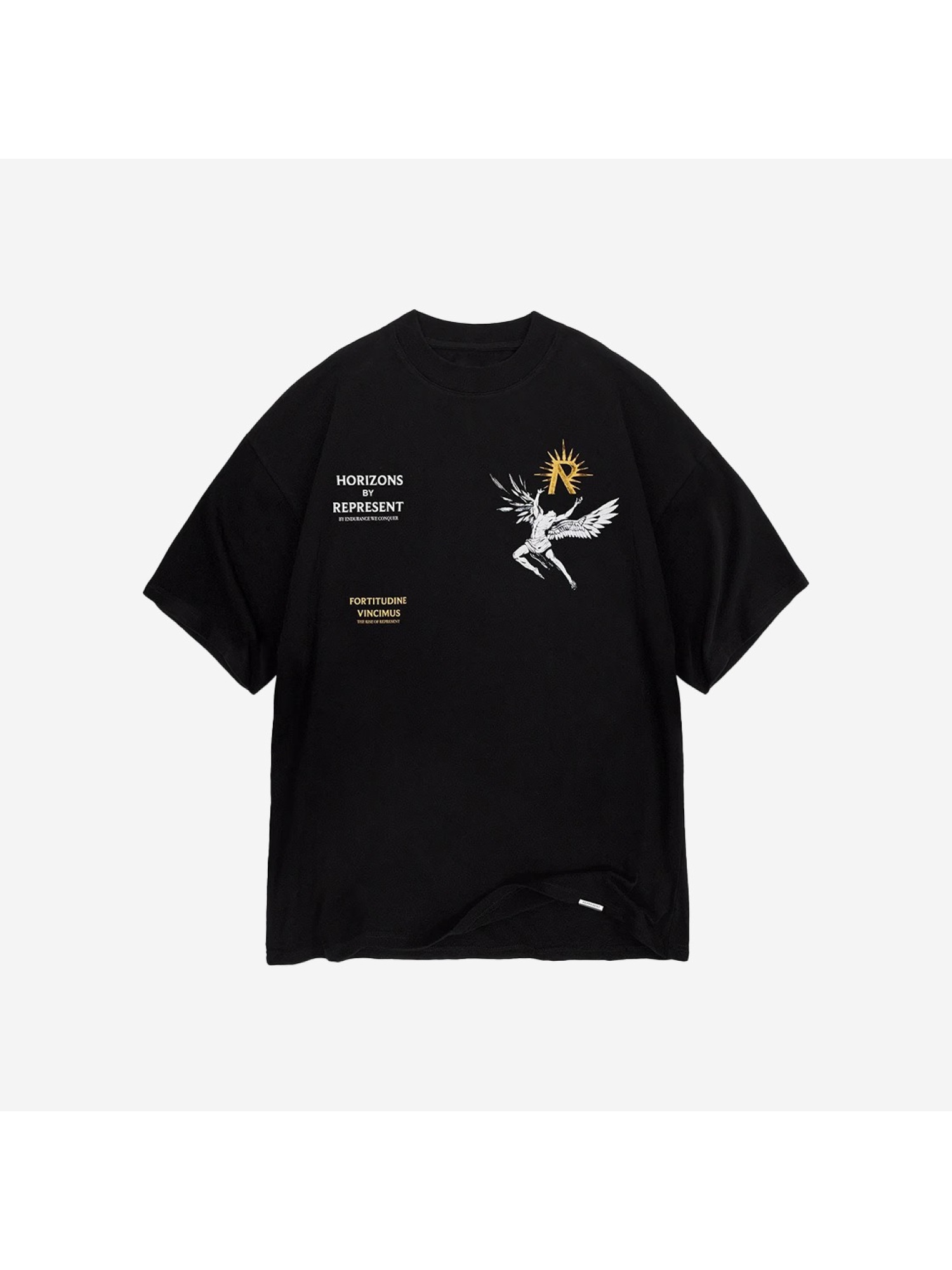 Represent Reborn Hoodie Aged Black, Represent Icarus T-Shirt Jet Black 착용 스타일 - 6