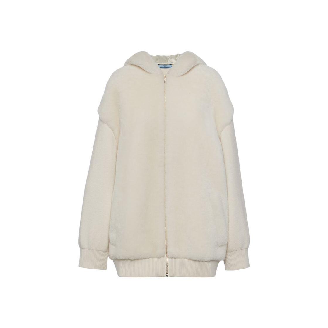 (W) Prada Cashmere Hoodie Cardigan Chalk White 상세 이미지 1