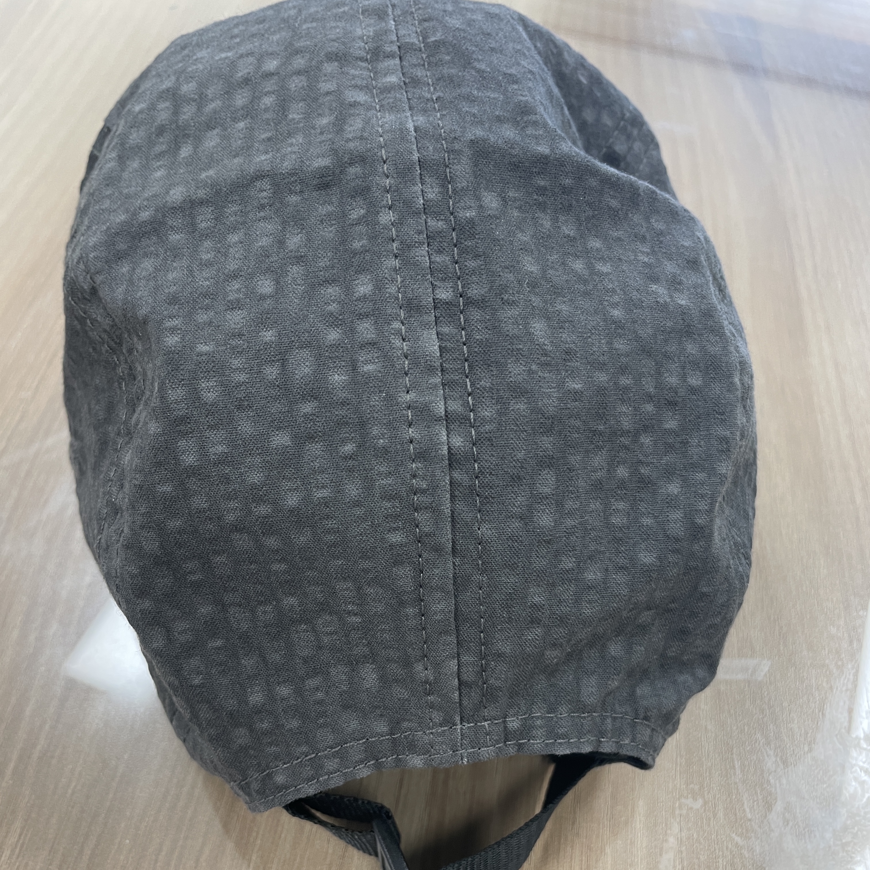 Supreme Washed Seersucker Camp Cap Black - 22SS 착용 스타일 - 2