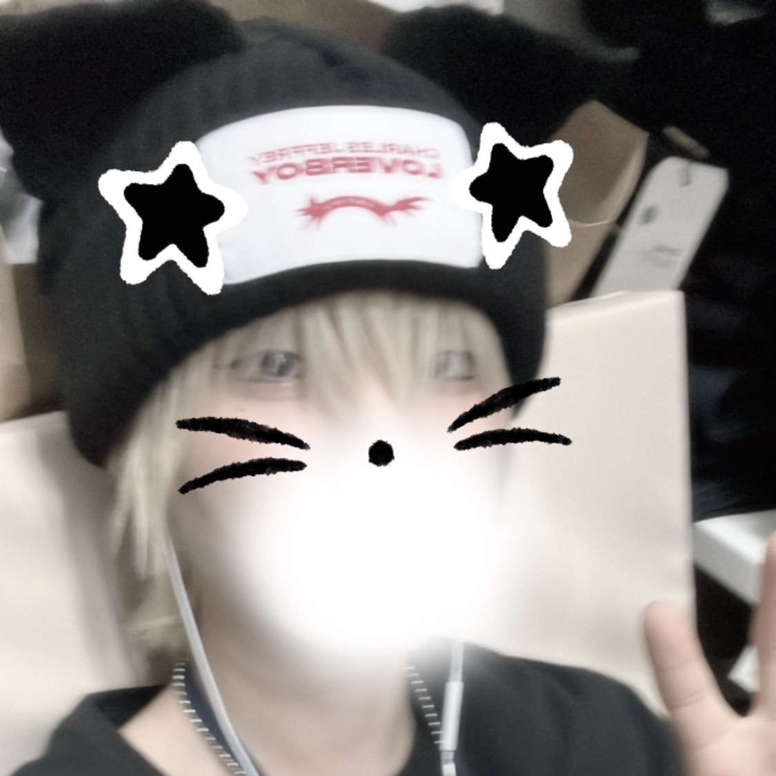 Charles Jeffrey Loverboy Chunky Ears Beanie Black 착용 스타일