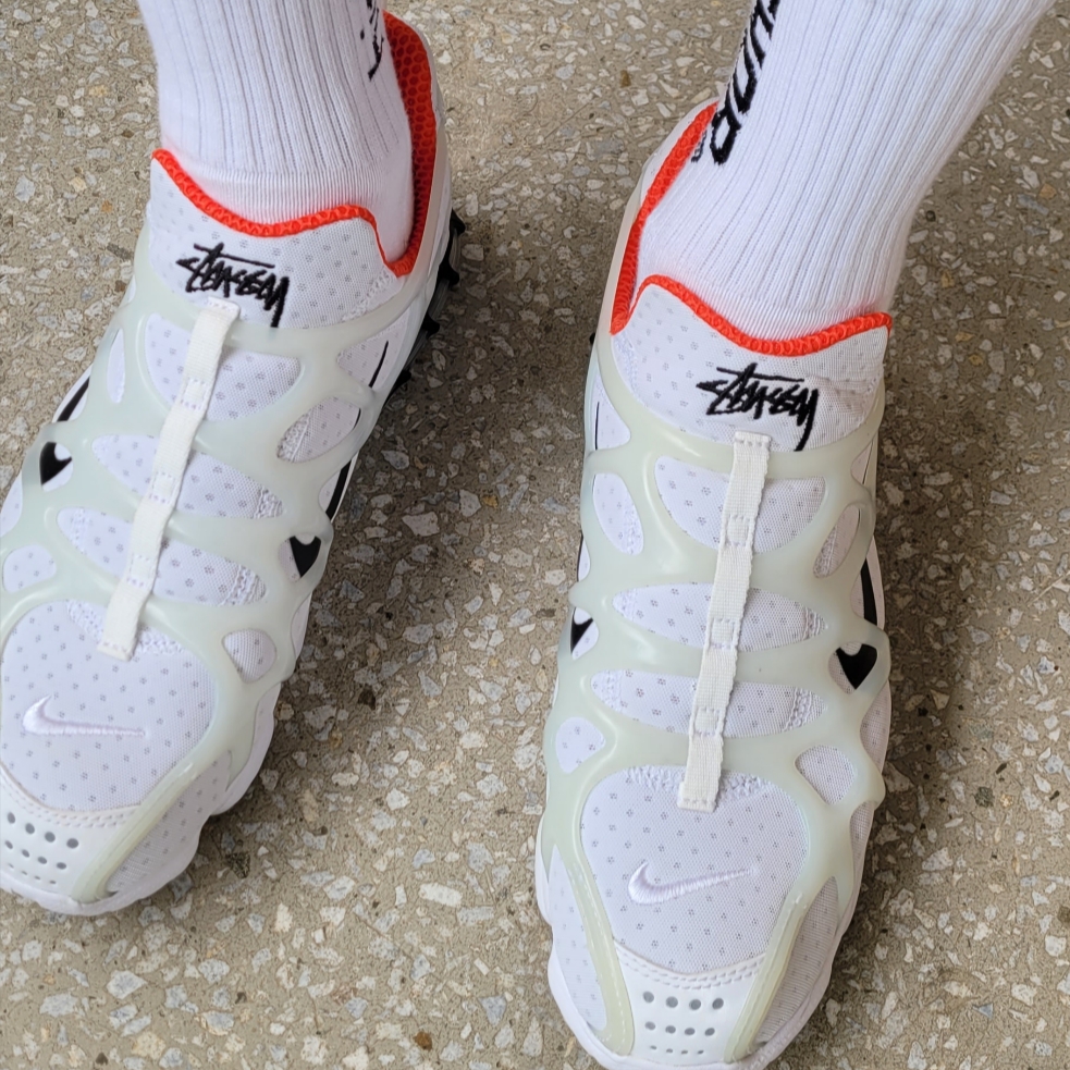 Nike x Stussy Air Zoom Spiridon Kukini White 착용 스타일