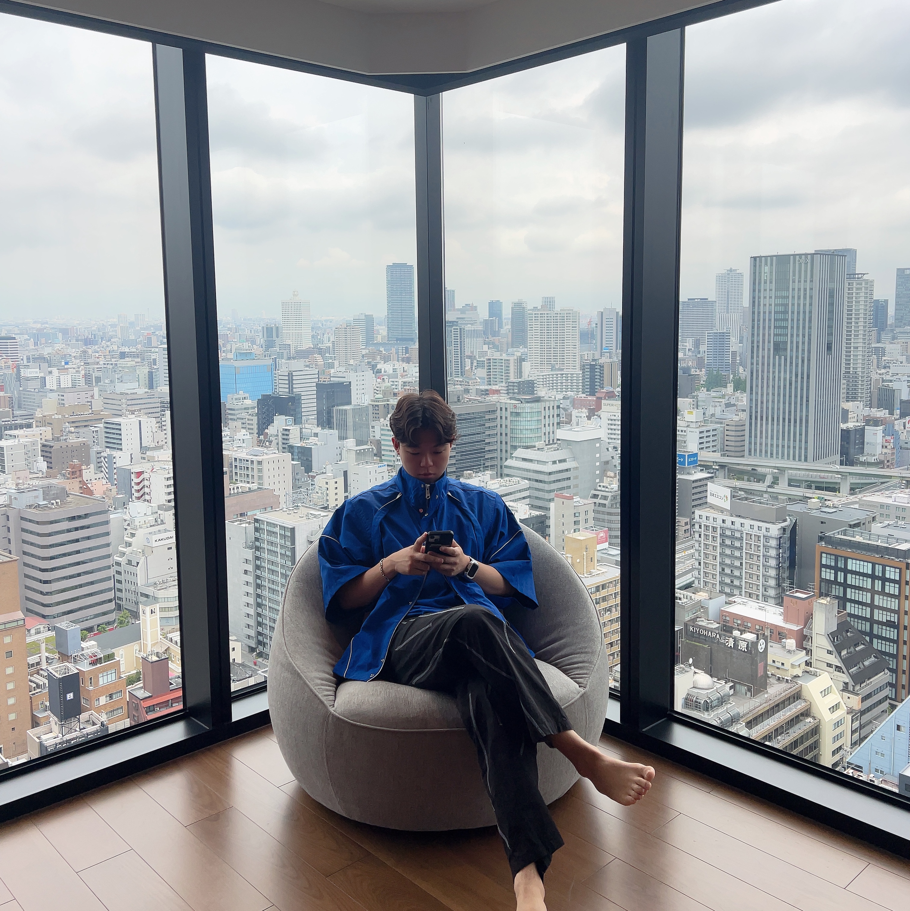 Ader Error Acere Jacket Z-Blue, Gucci Interlocking G Bracelet Silver 착용 스타일 - 1