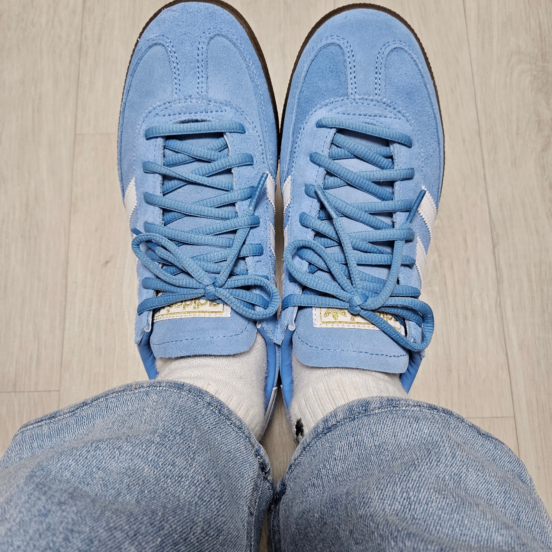 Adidas Spezial Handball Light Blue 착용 스타일