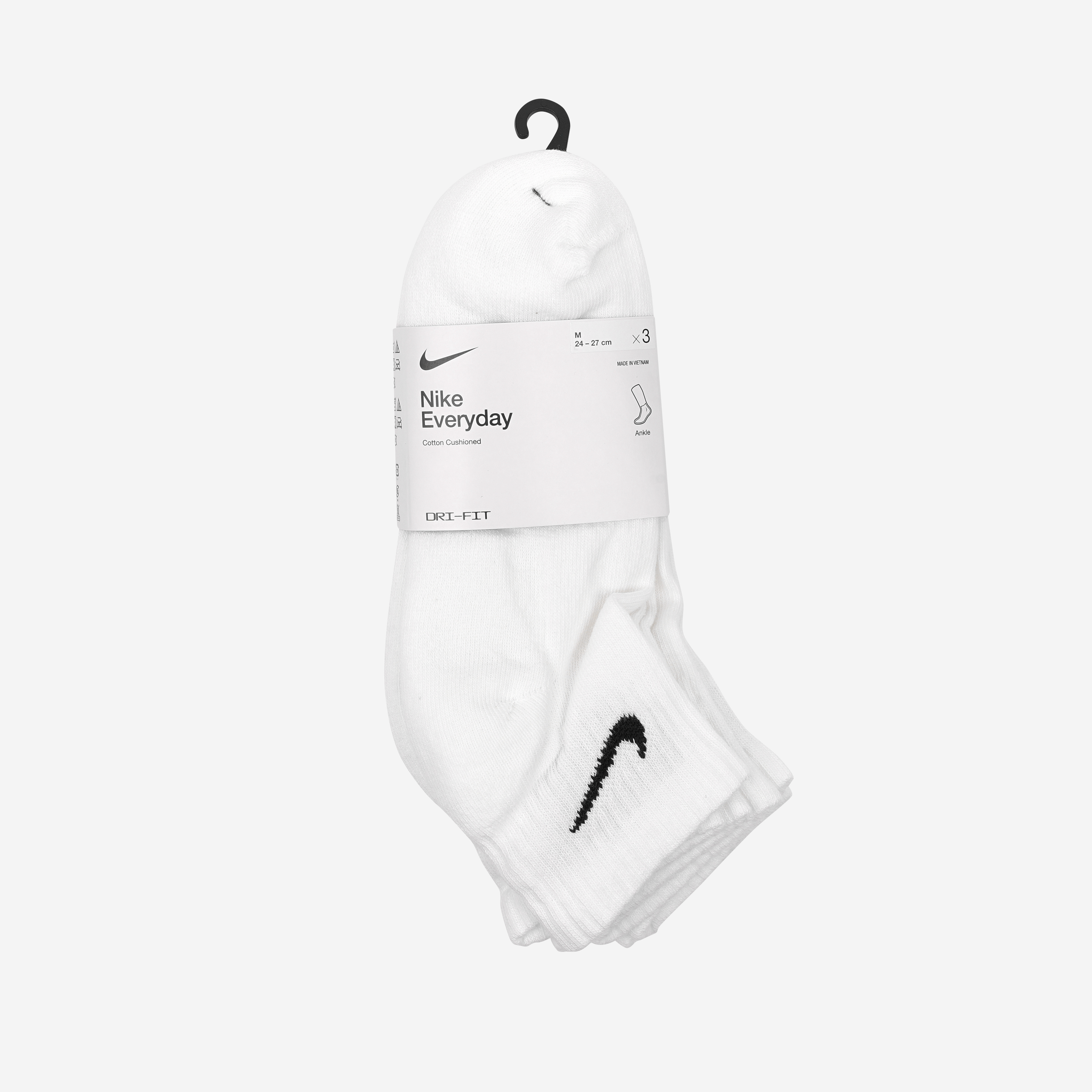 Nike Everyday Cushioned Training Ankle Socks White (3 Pack/Korean Ver.)