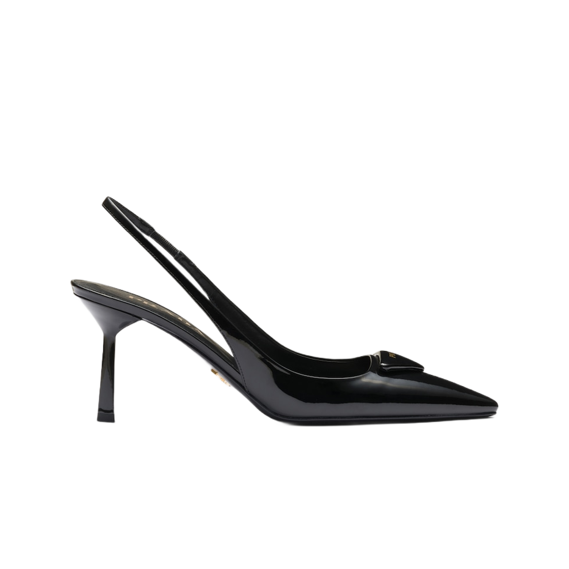 (W) 프라다 페이턴트 레더 슬링백 펌프 블랙((W) Prada Patent Leather Slingback Pumps Black)