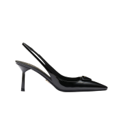 (W) Prada Patent Leather Slingback Pumps Black