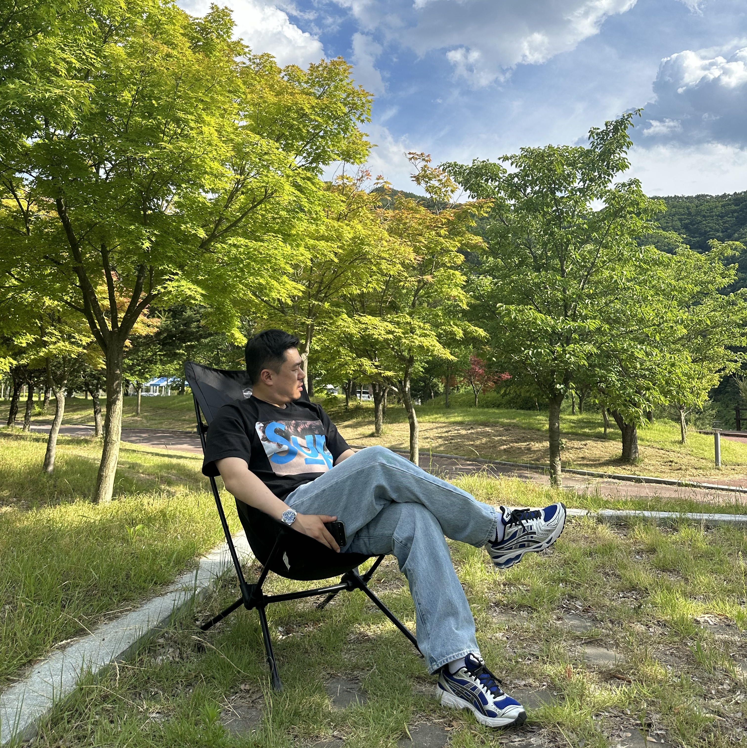 Supreme x Undercover Face T-Shirt Black - 23SS, Asics Gel-Kayano 14 Monaco Blue Black 착용 스타일