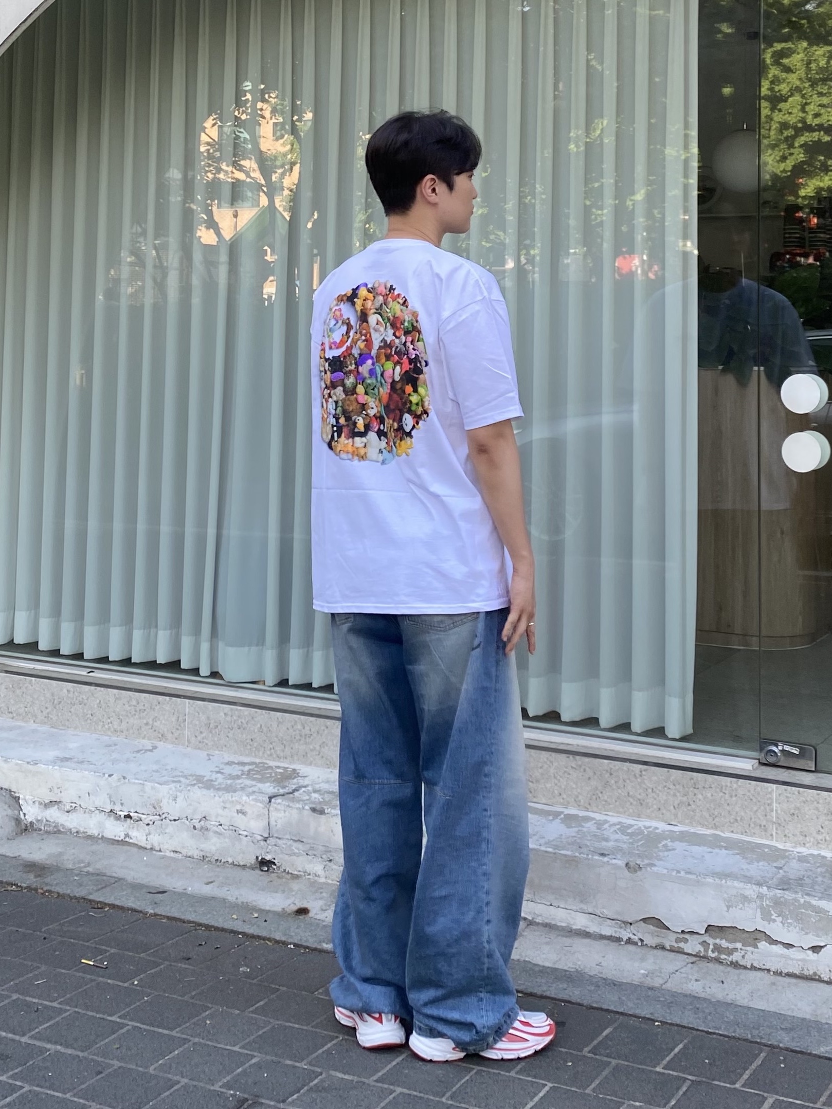 Stussy Plush T-Shirt White, Reebok x Kanghyuk Premier Road Modern White Red  착용 스타일 - 4