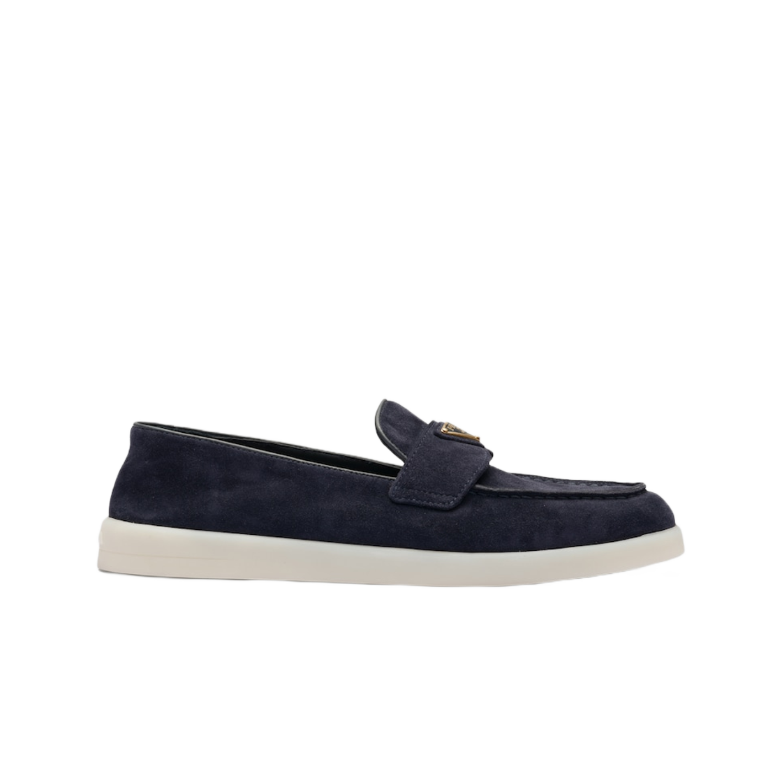 1D222N-3LOL-F0008 (W) Prada Suede Leather Loafers Navy