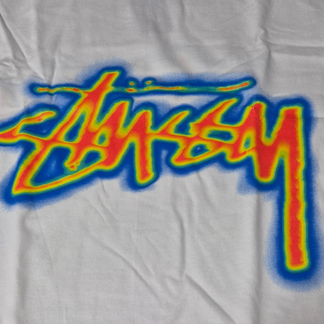 Stussy Thermal Stock T-Shirt White 착용 스타일 - 2