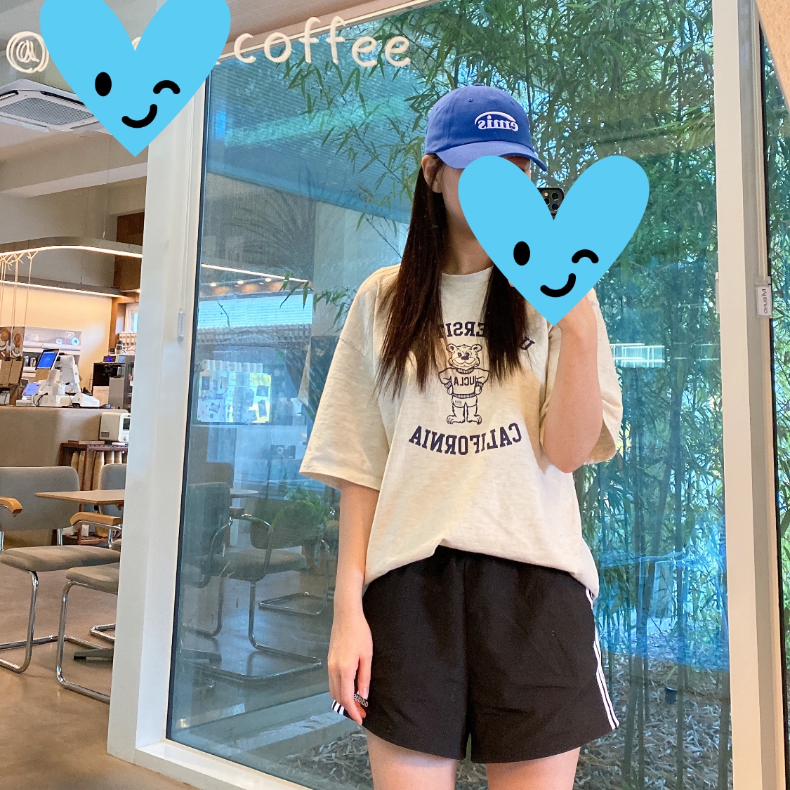 (W) Adidas 3-Stripes Woven Shorts Black - KR Sizing, Emis New Logo Ball Cap Blue 착용 스타일