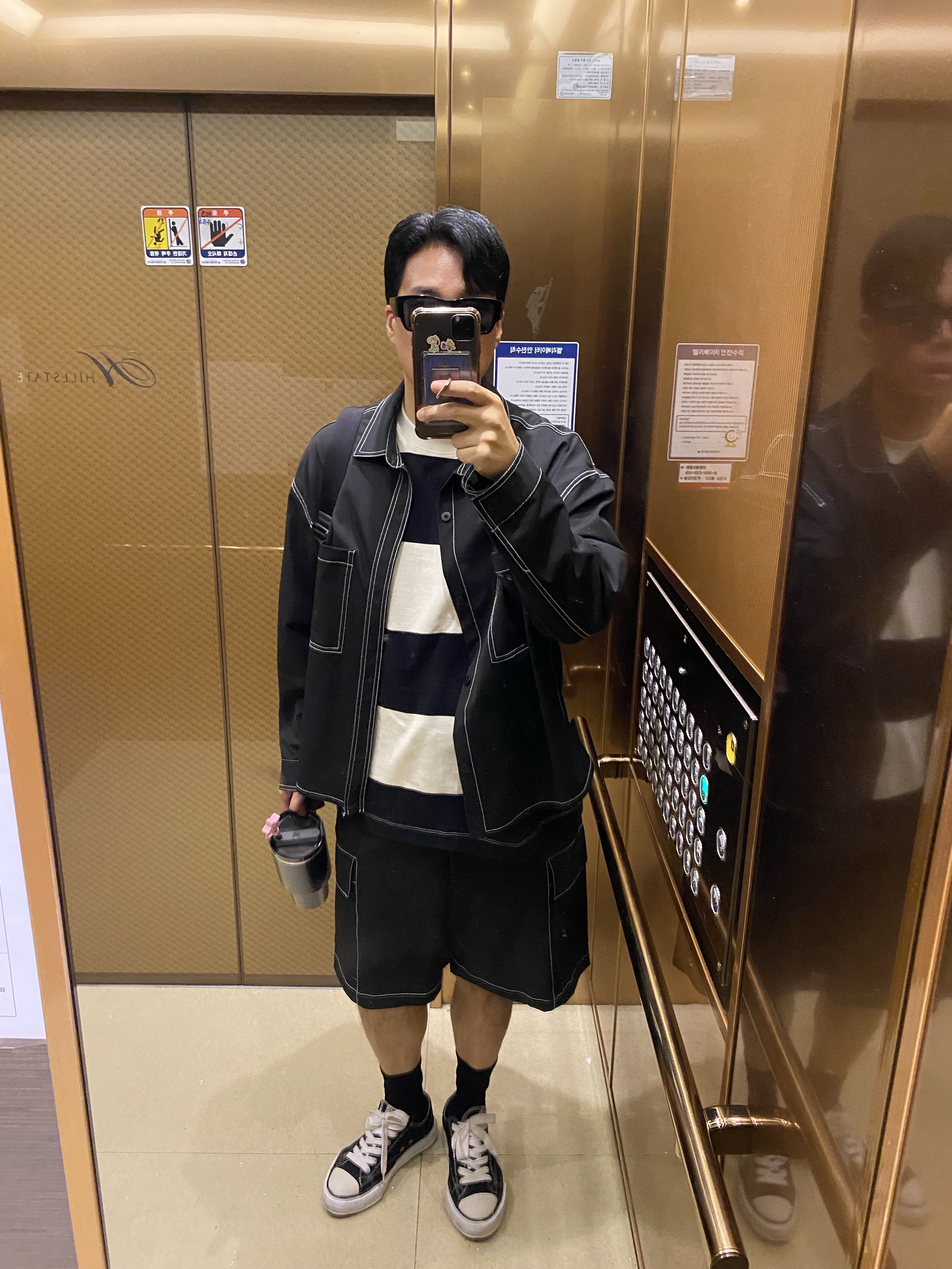 Maison Mihara Yasuhiro Peterson OG Sole Canvas Low Sneakers Black 착용 스타일