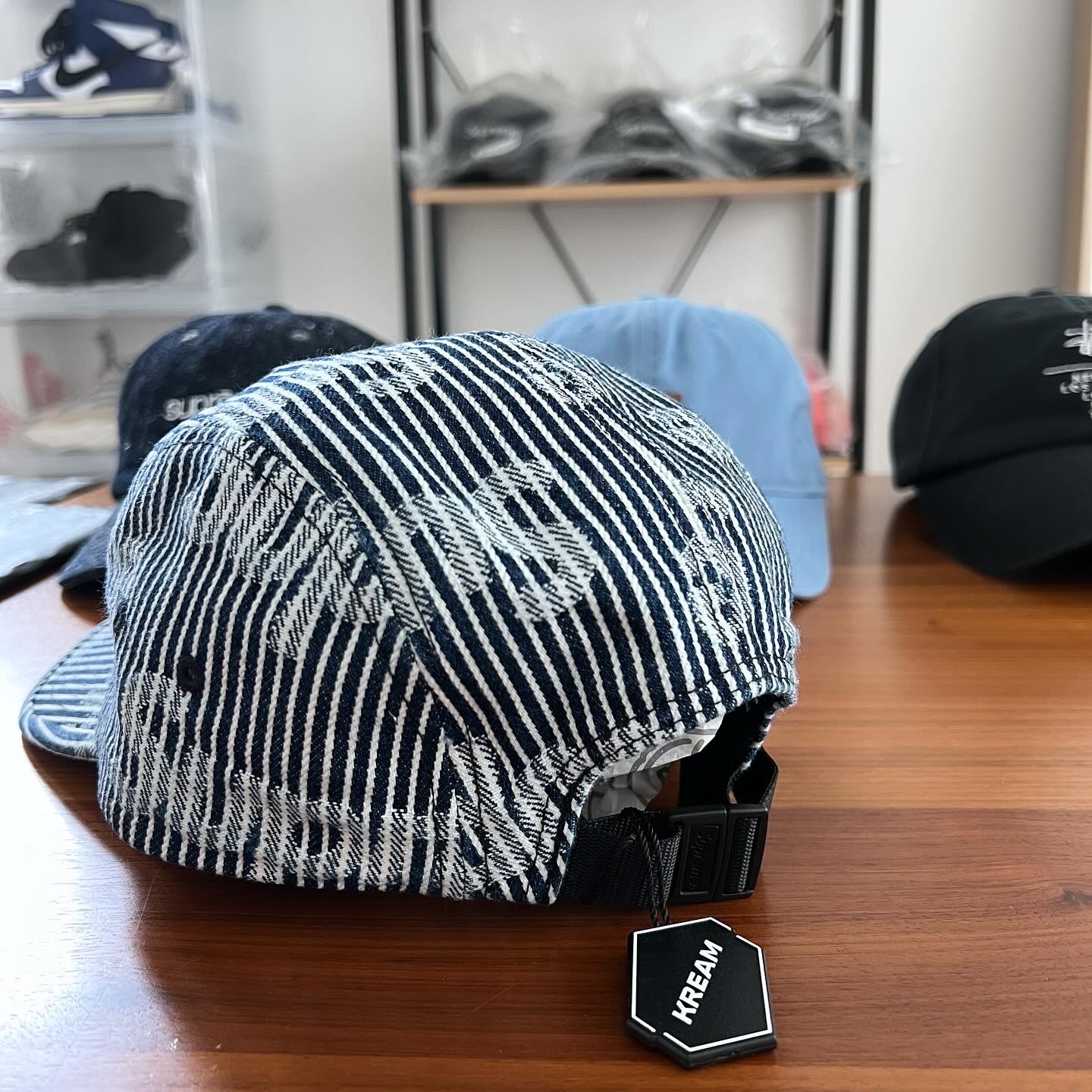 Supreme Denim Camp Cap Stripe - 24SS 착용 스타일 - 2
