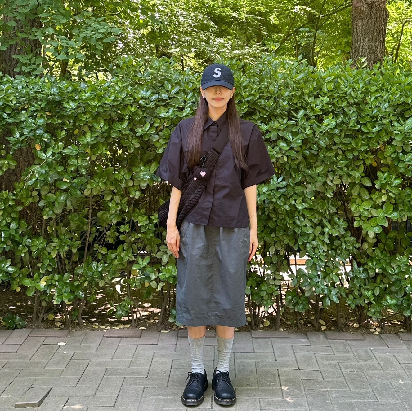 Supreme Seersucker S Logo 6-Panel Black - 24SS, (W) Zara Poplin Pocket Shirt Black 착용 스타일 - 1