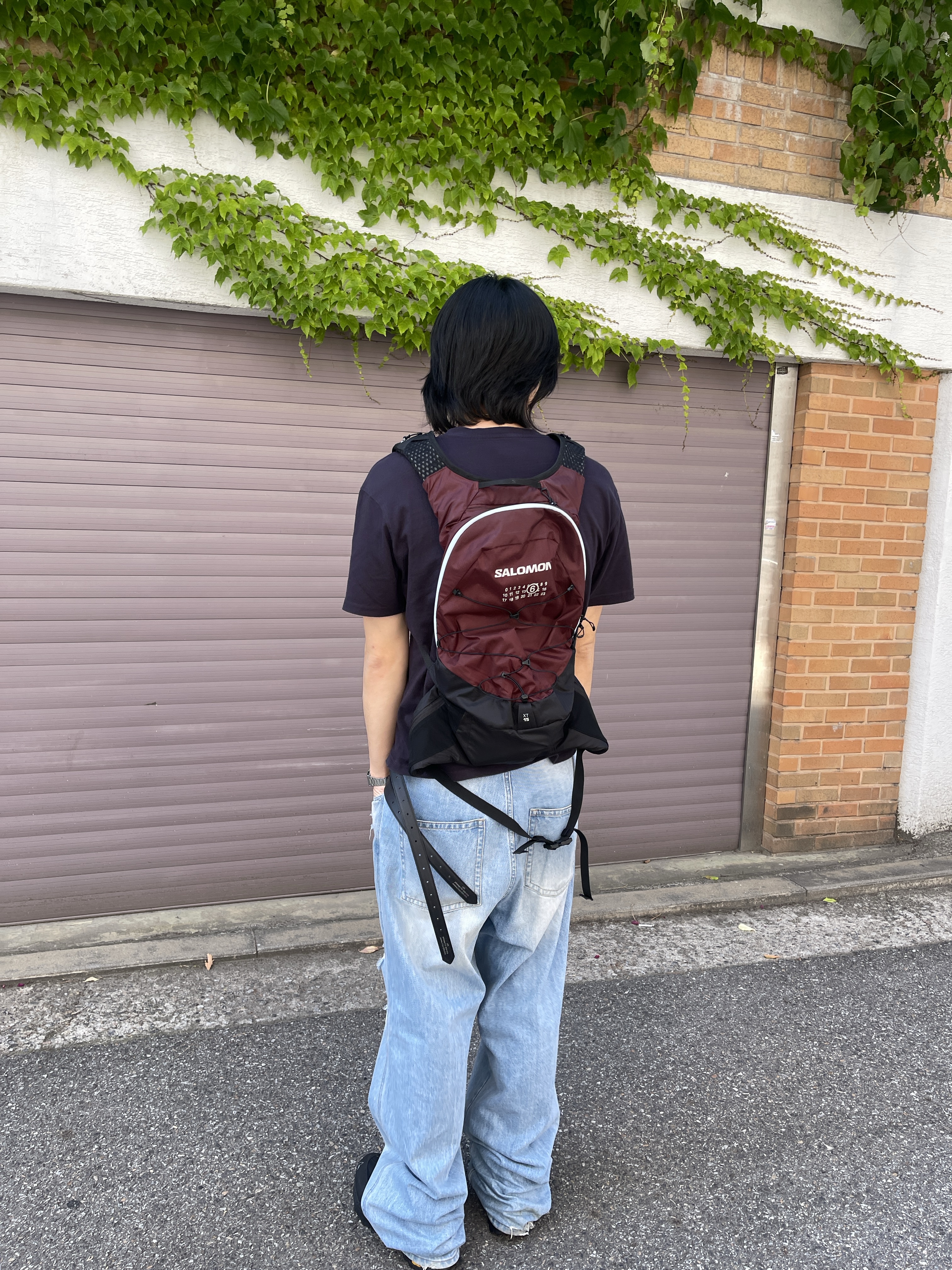 Salomon x MM6 Maison Margiela XT-15 Bordeaux, Roa Hiking Teri Black 착용 스타일 - 4