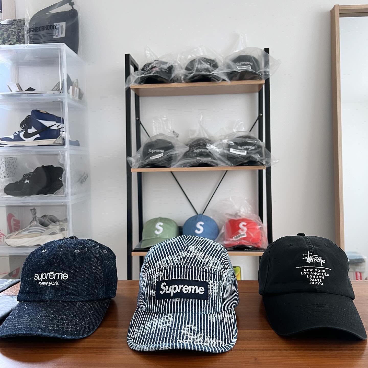 Supreme Denim Camp Cap Stripe - 24SS 착용 스타일 - 1