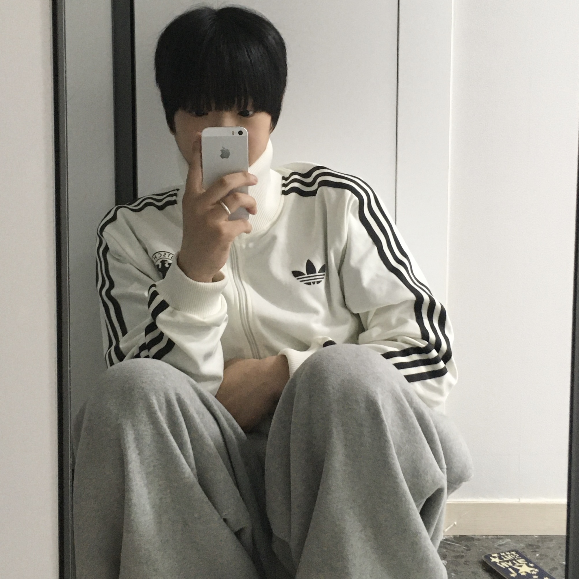 Adidas German Beckenbauer Track Top Off White - KR Sizing 착용 스타일 - 1