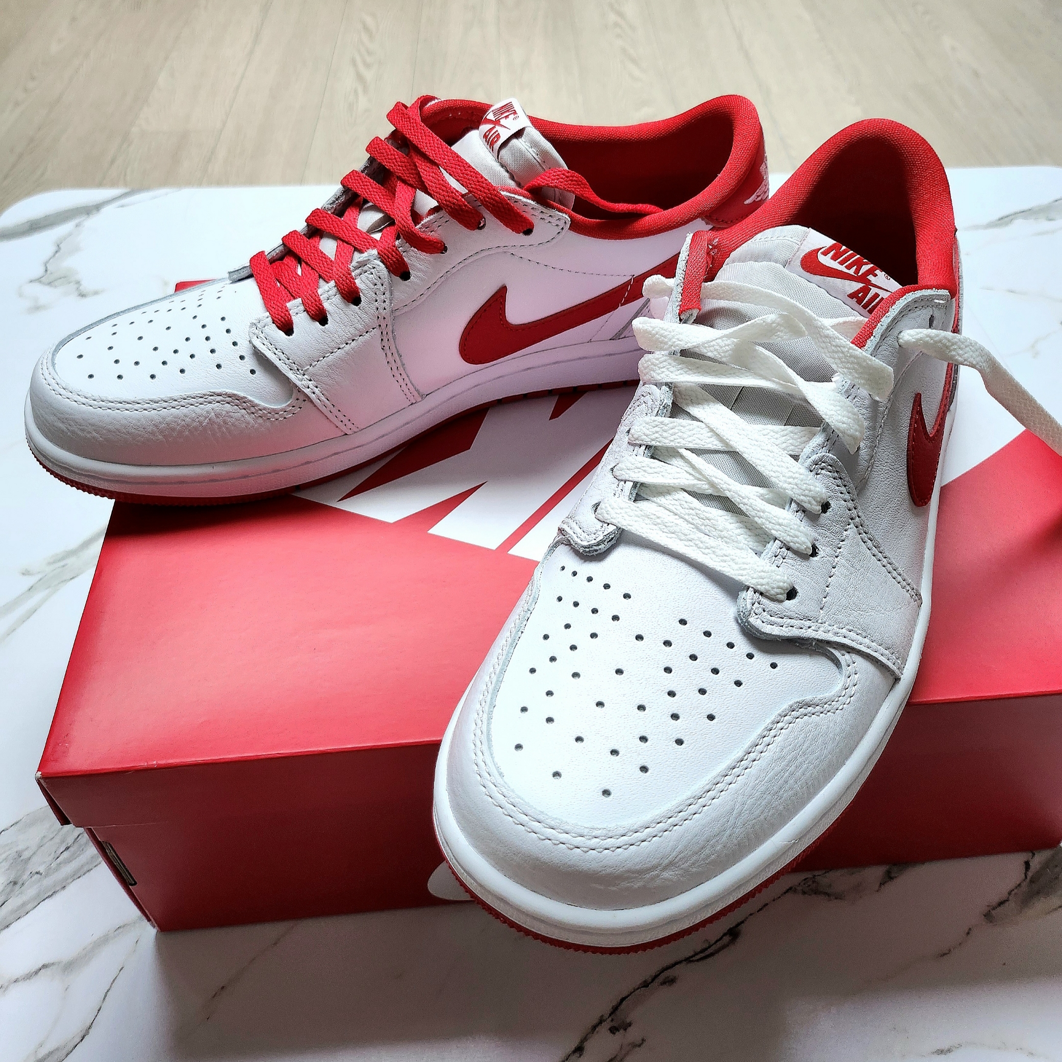 Jordan 1 Retro Low OG University Red 착용 스타일