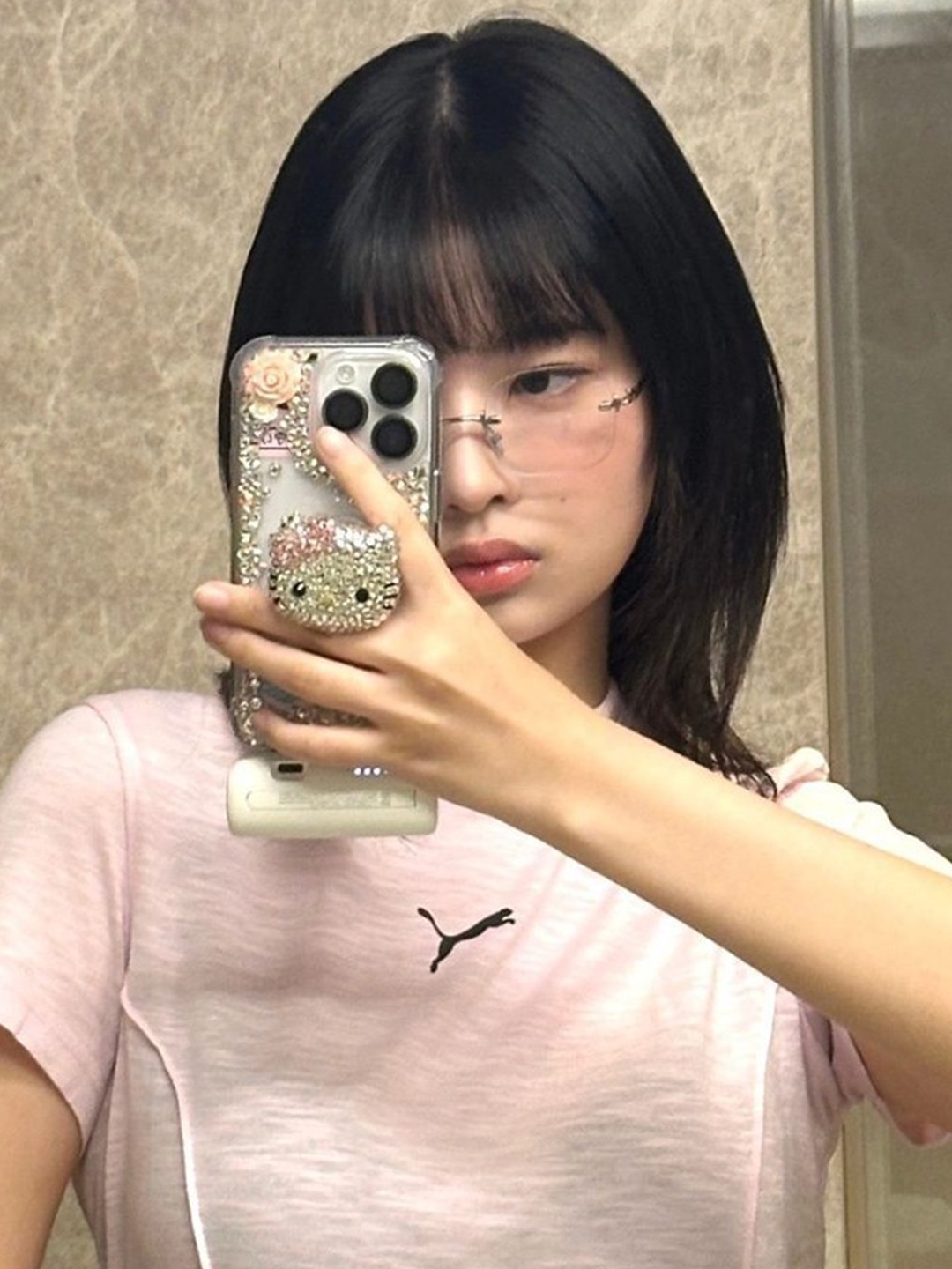 Gentle Monster Karl C1 Translucent, JTO Originals Ace High Brown Gradient 착용 스타일 - 2