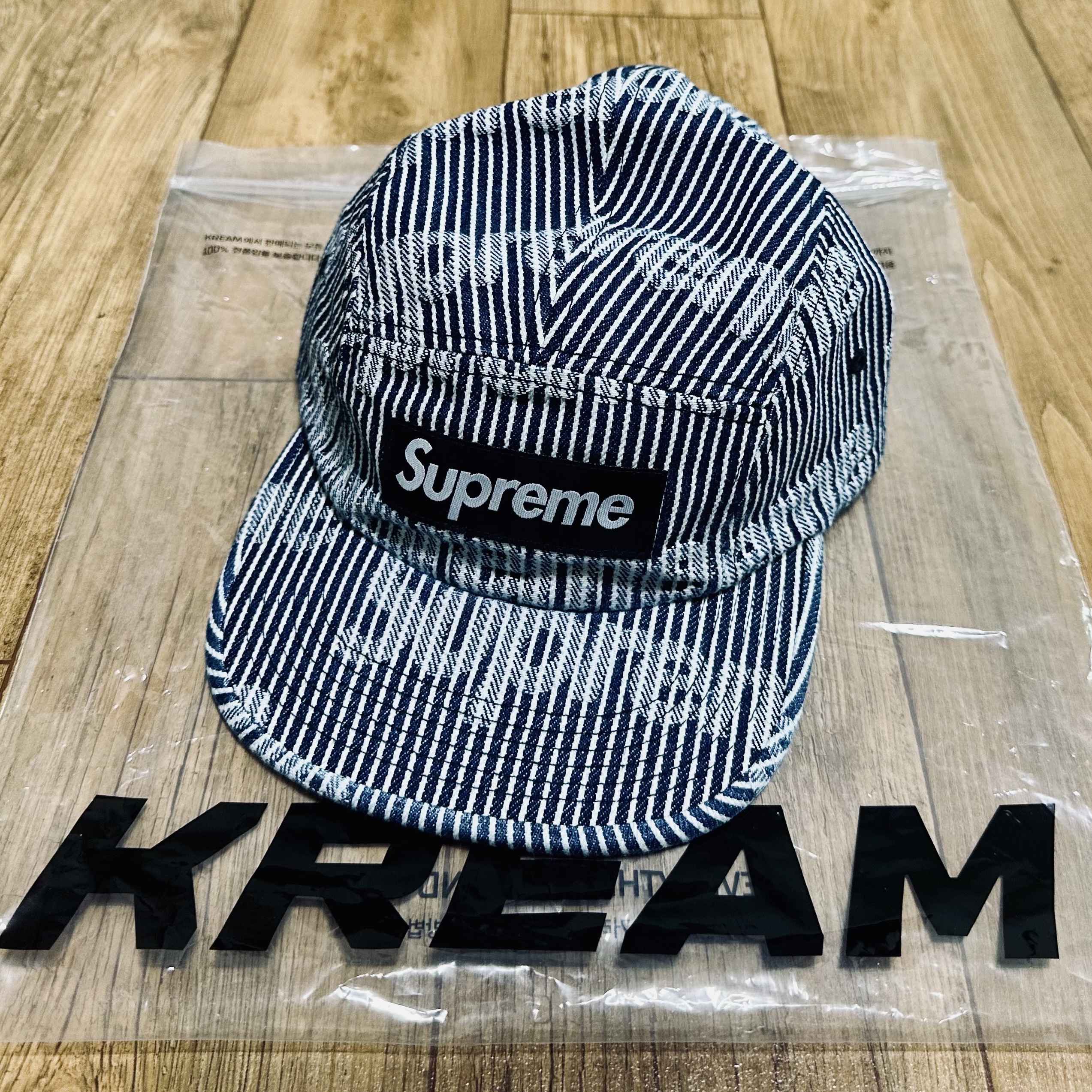 Supreme Denim Camp Cap Stripe - 24SS 착용 스타일