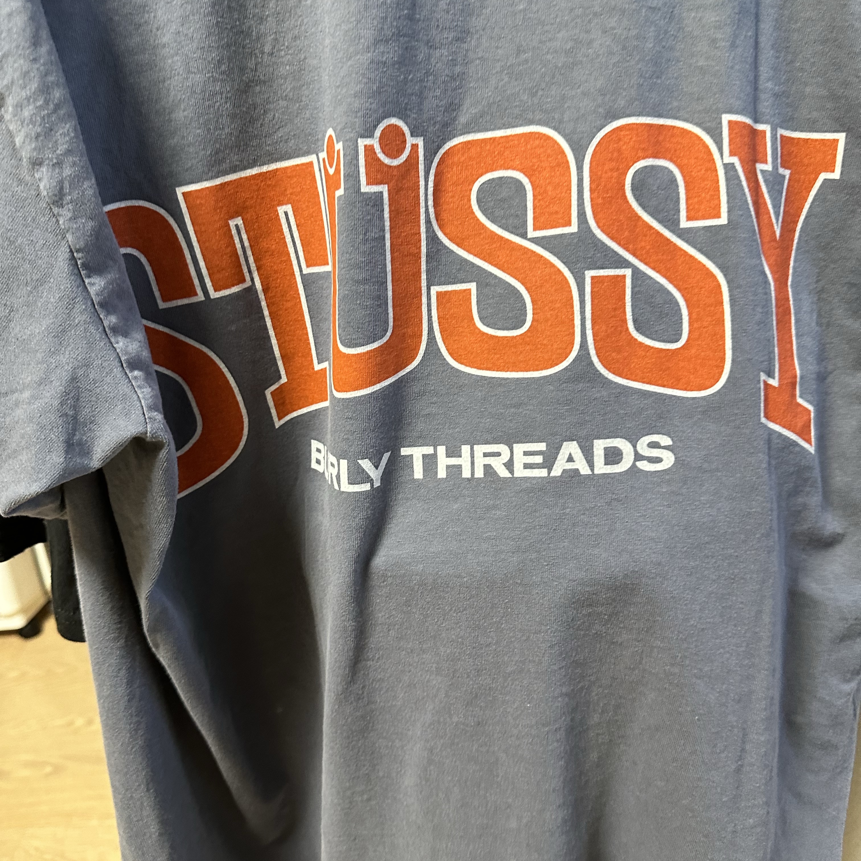 Stussy Burly Threads Pigment Dyed T-Shirt Indigo 착용 스타일 - 1