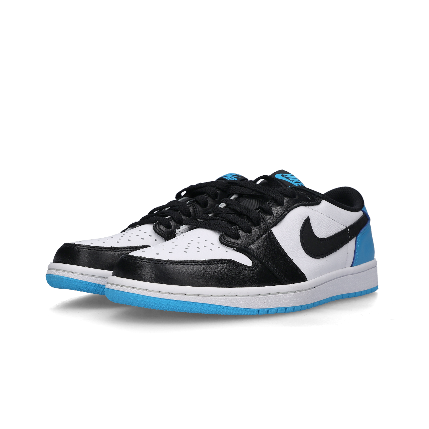 Jordan 1 Retro Low OG Black and Dark Powder Blue