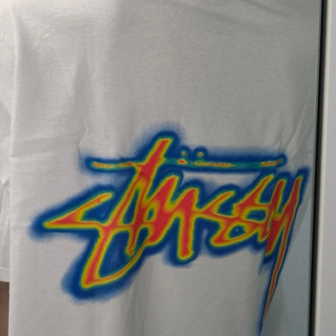 Stussy Thermal Stock T-Shirt White 착용 스타일 - 2
