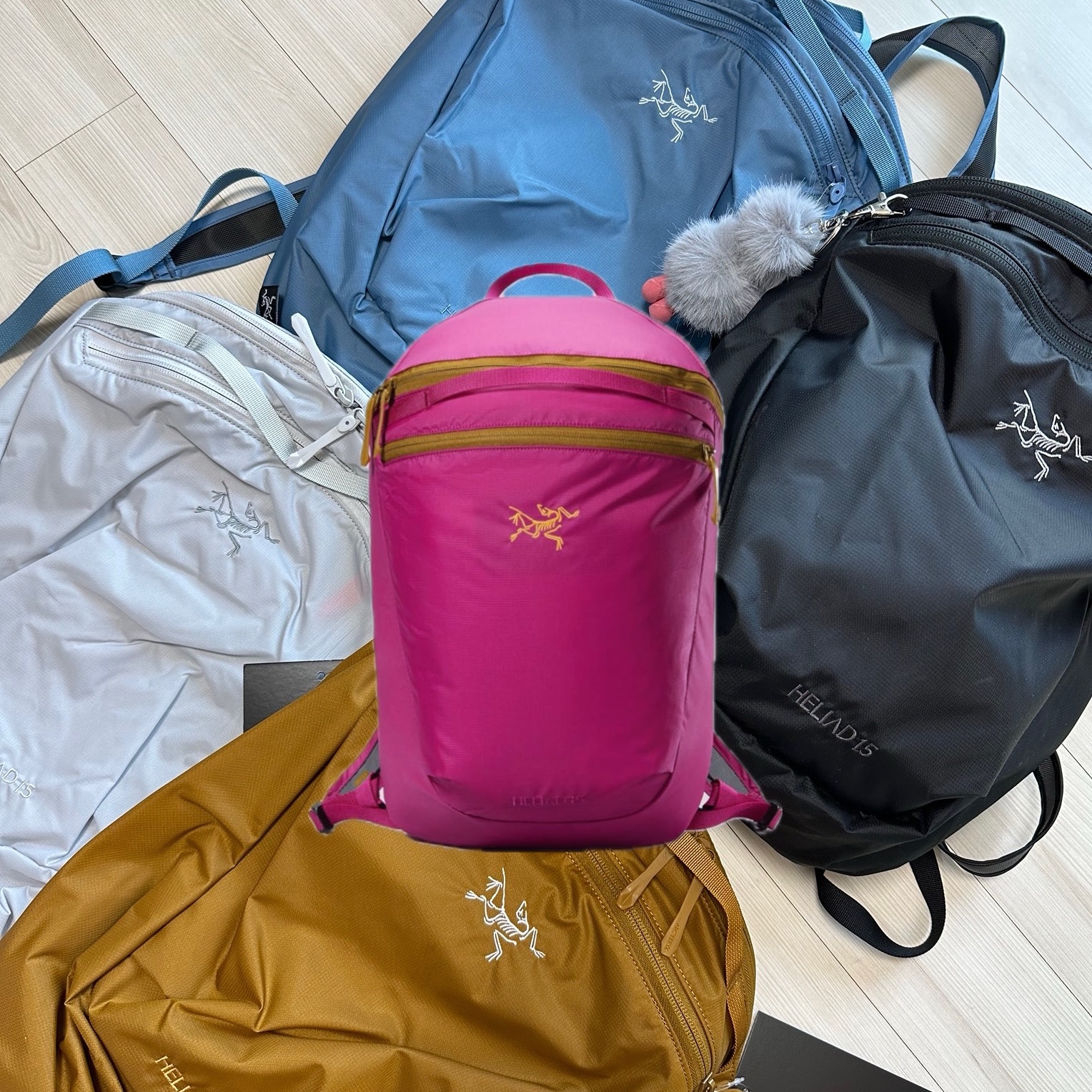 Arc'teryx Heliad 15 Backpack Stone Wash, Arc'teryx Heliad 15 Backpack Black 착용 스타일