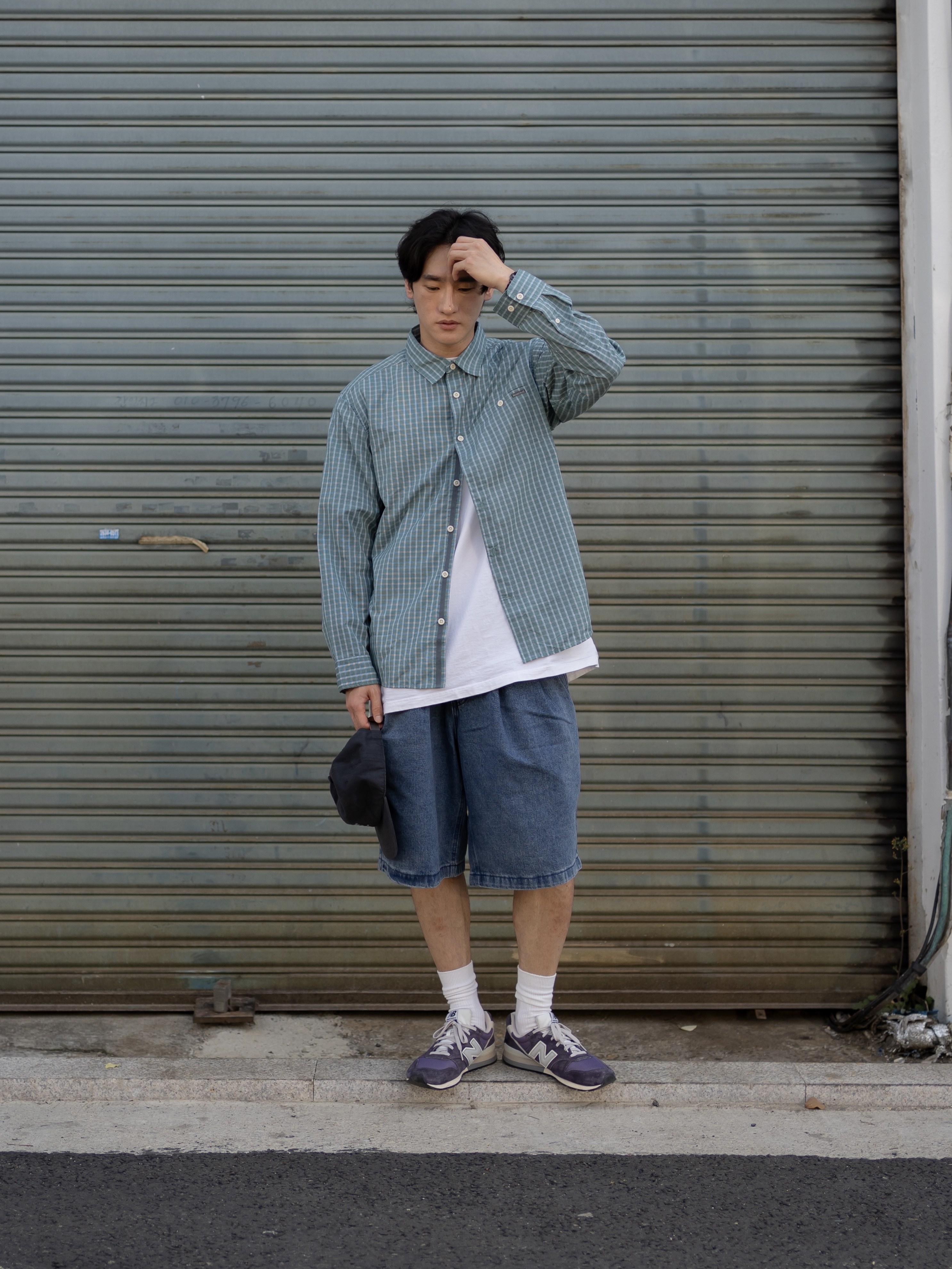 New Balance 996 Purple 착용 스타일 - 2