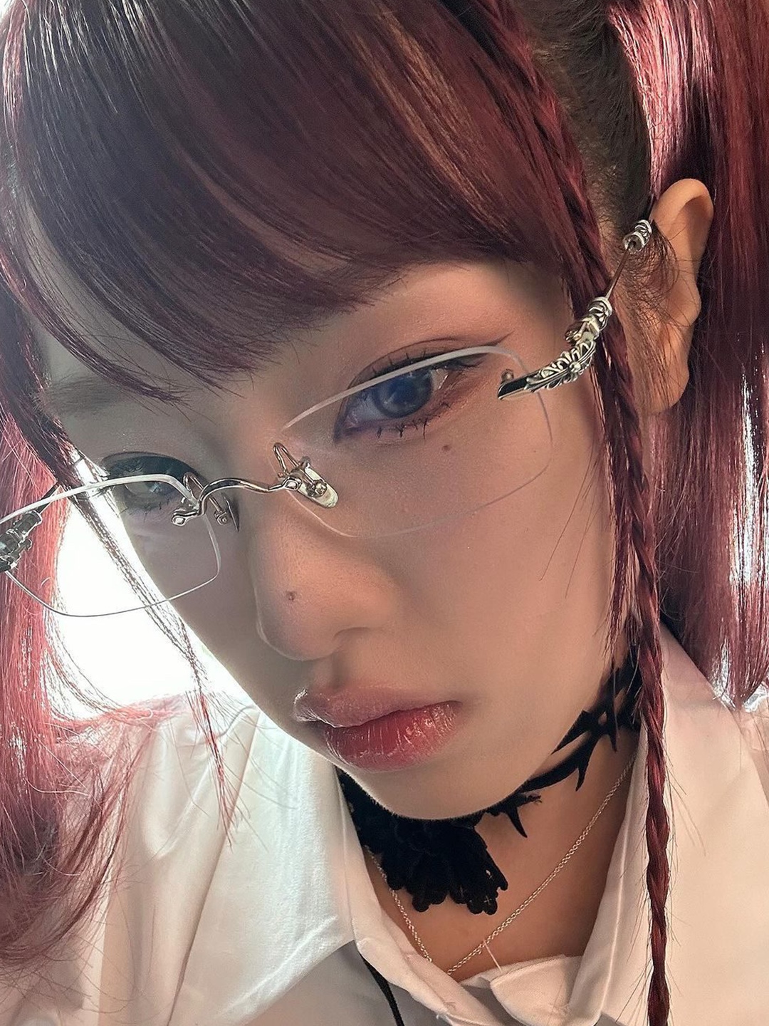 Gentle Monster Karl C1 Translucent, JTO Originals Ace High Brown Gradient 착용 스타일 - 6