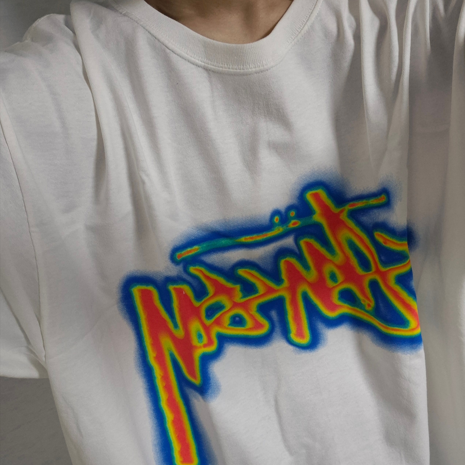 Stussy Thermal Stock T-Shirt White 착용 스타일 - 1