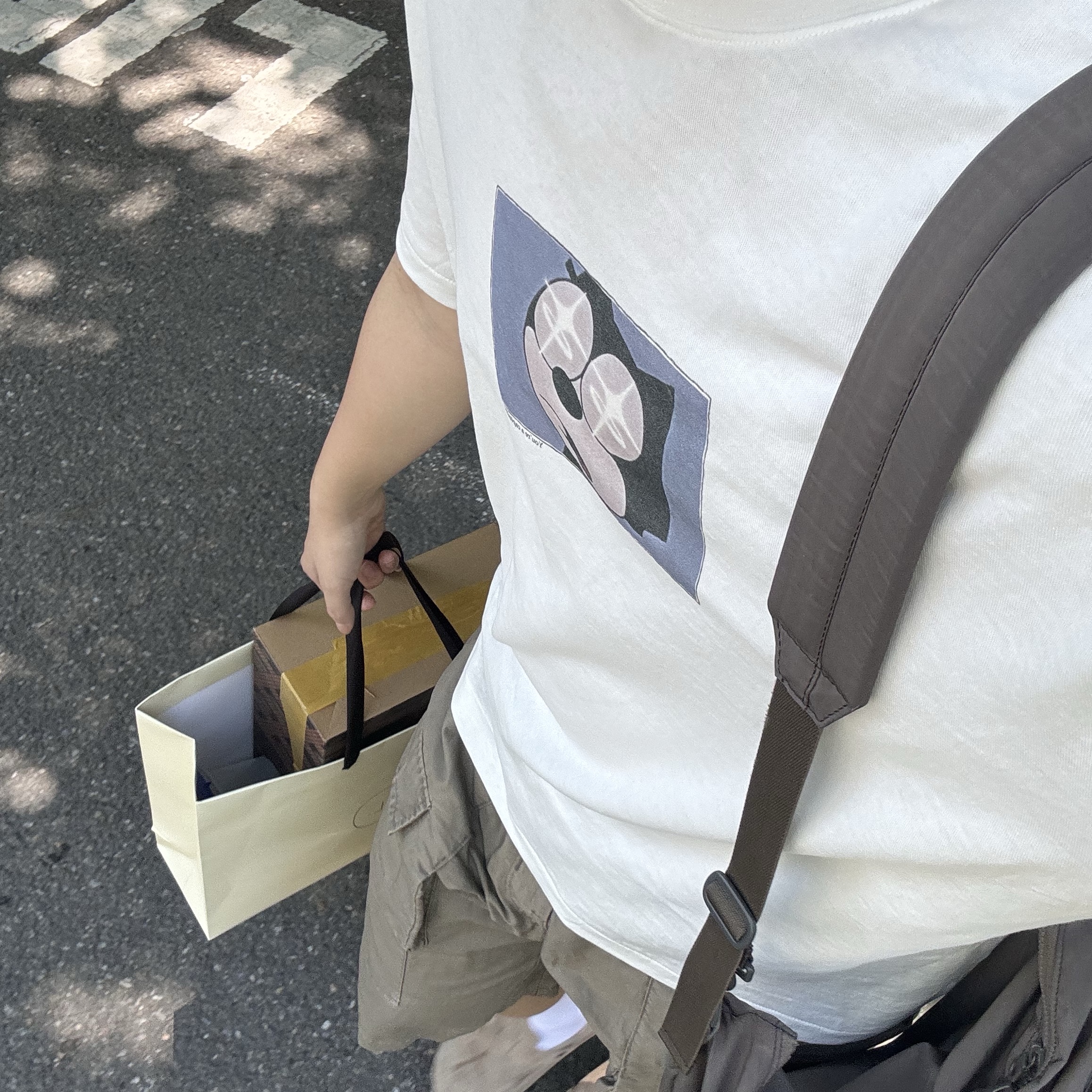 [프리오더] Polyteru Symbolic Slider Shoes Beige, Polyteru Front Cargo 1/2 Pants Gray Beige 착용 스타일 - 3