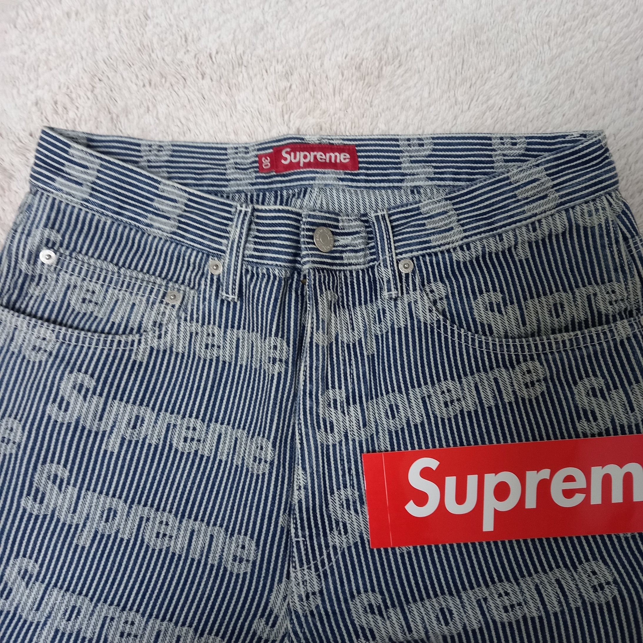 Supreme Denim Painter Pants Stripe - 24SS 착용 스타일 - 1