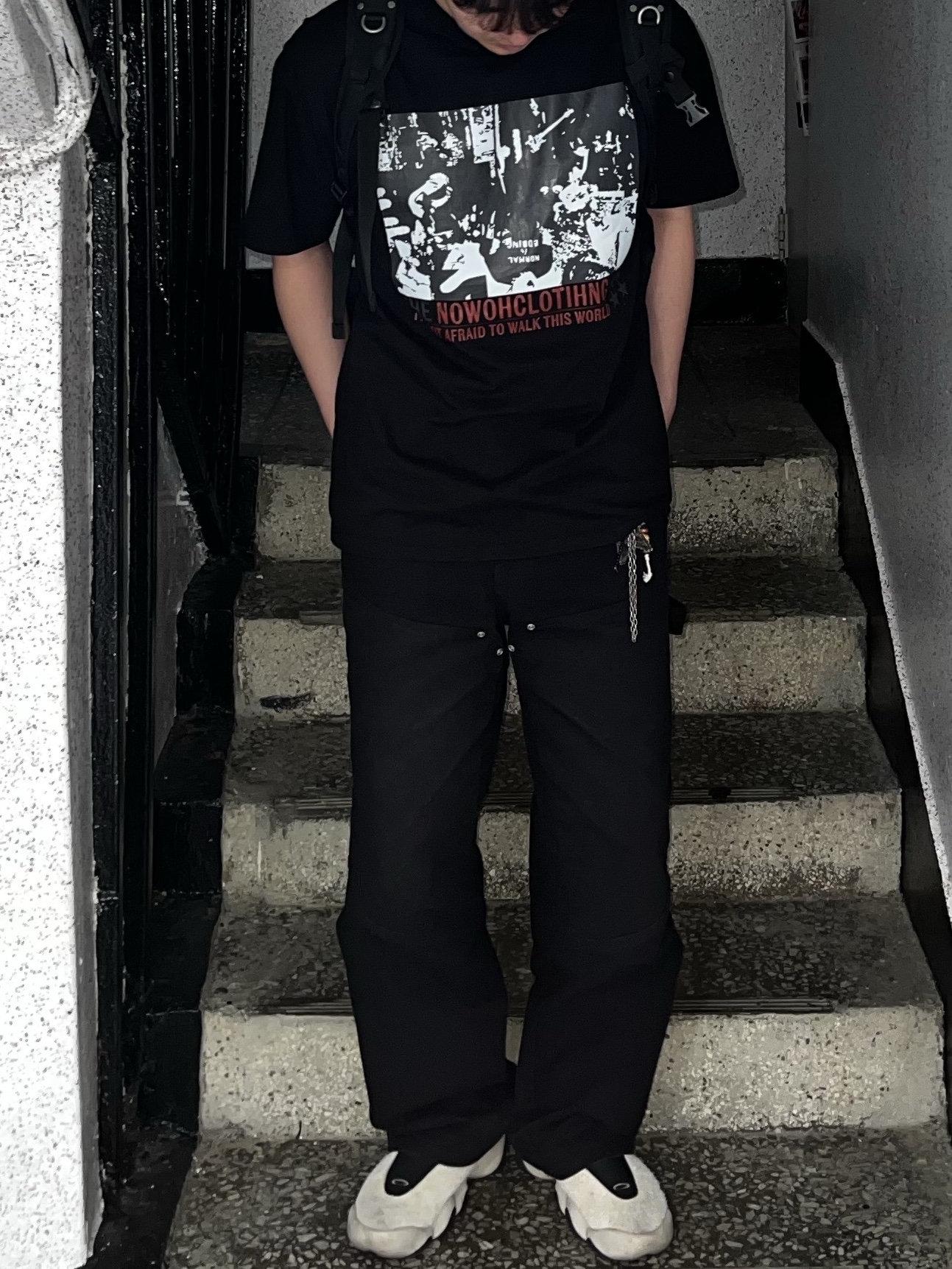 Oakley Factory Team x Brain Dead Flesh Milk Black 착용 스타일