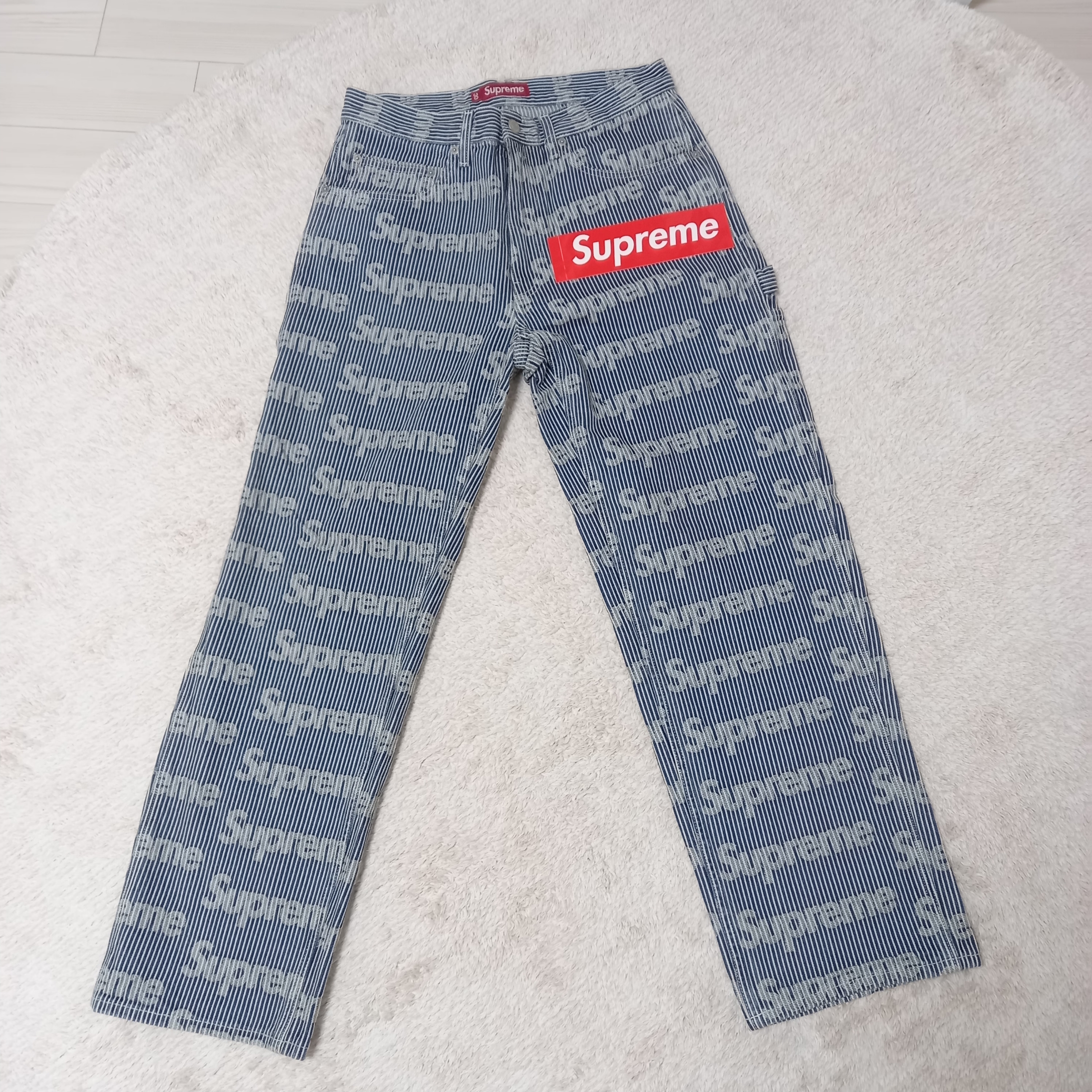 Supreme Denim Painter Pants Stripe - 24SS 착용 스타일 - 5