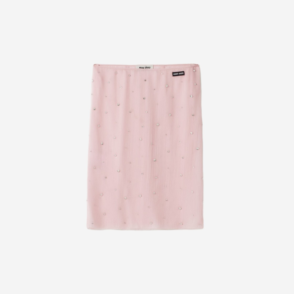 (W) Miu Miu Embroidered Chiffon Skirt Alabaster Pink 상세 이미지 1