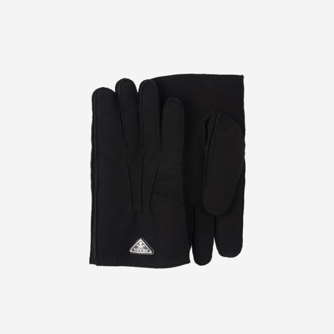 Prada Suede Sheepskin Gloves Black 상세 이미지 1